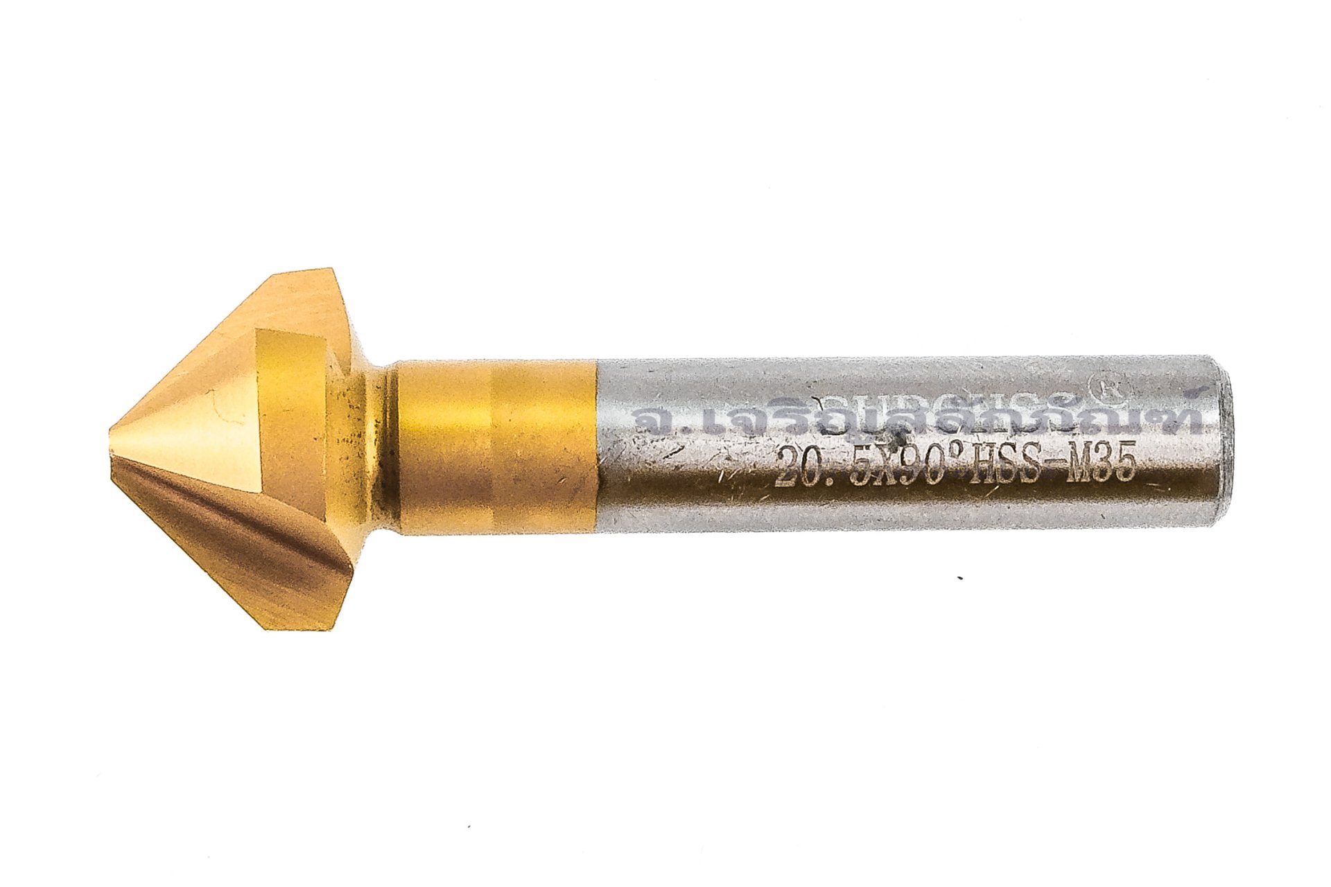 ดอกคว้านหัวเตเปอร์แบบ 3 ฟัน Countersink ขนาด 20.5 mm Gold แกน 10 mm