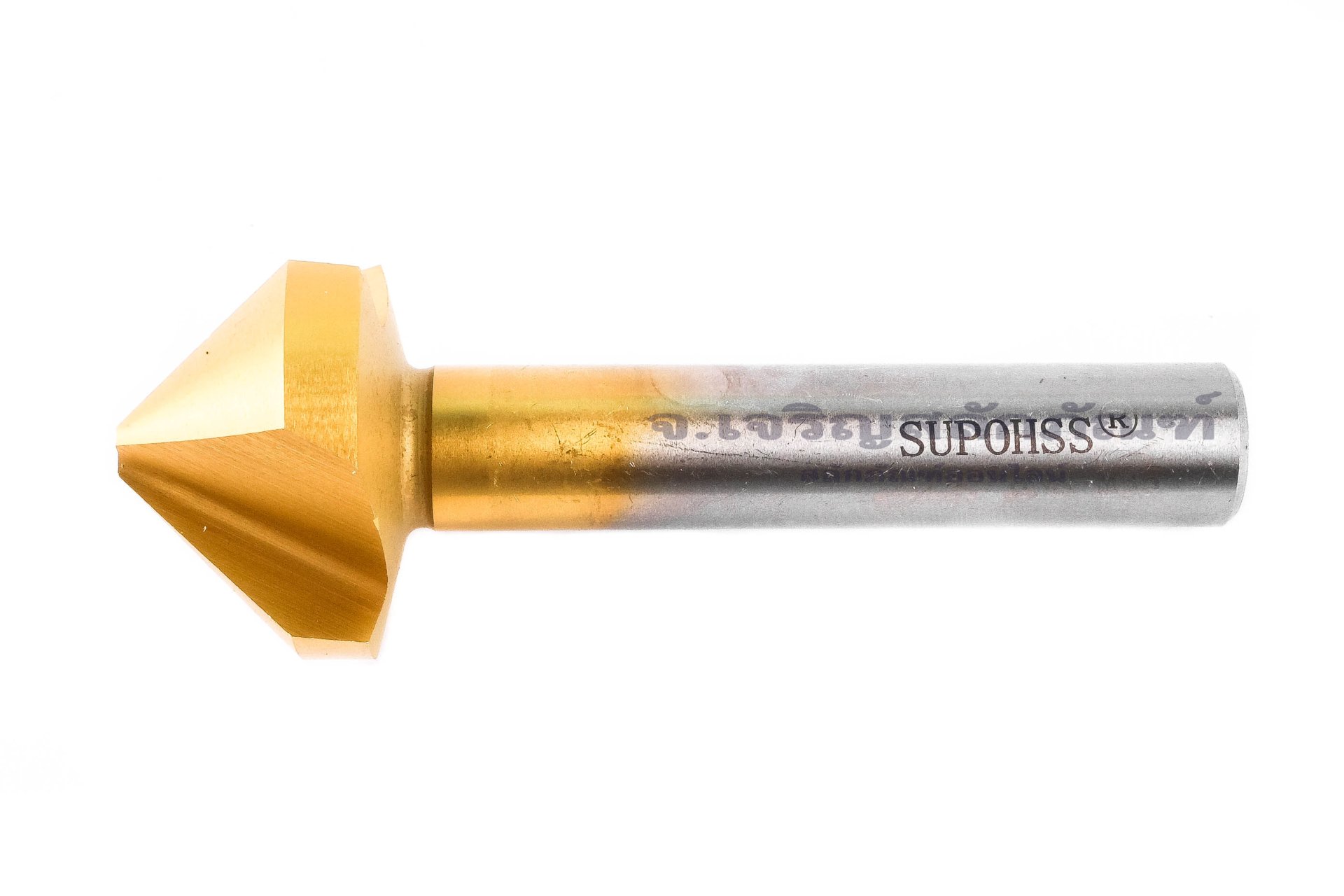ดอกคว้านหัวเตเปอร์แบบ 3 ฟัน Countersink ขนาด 25 mm Gold แกน 10 mm