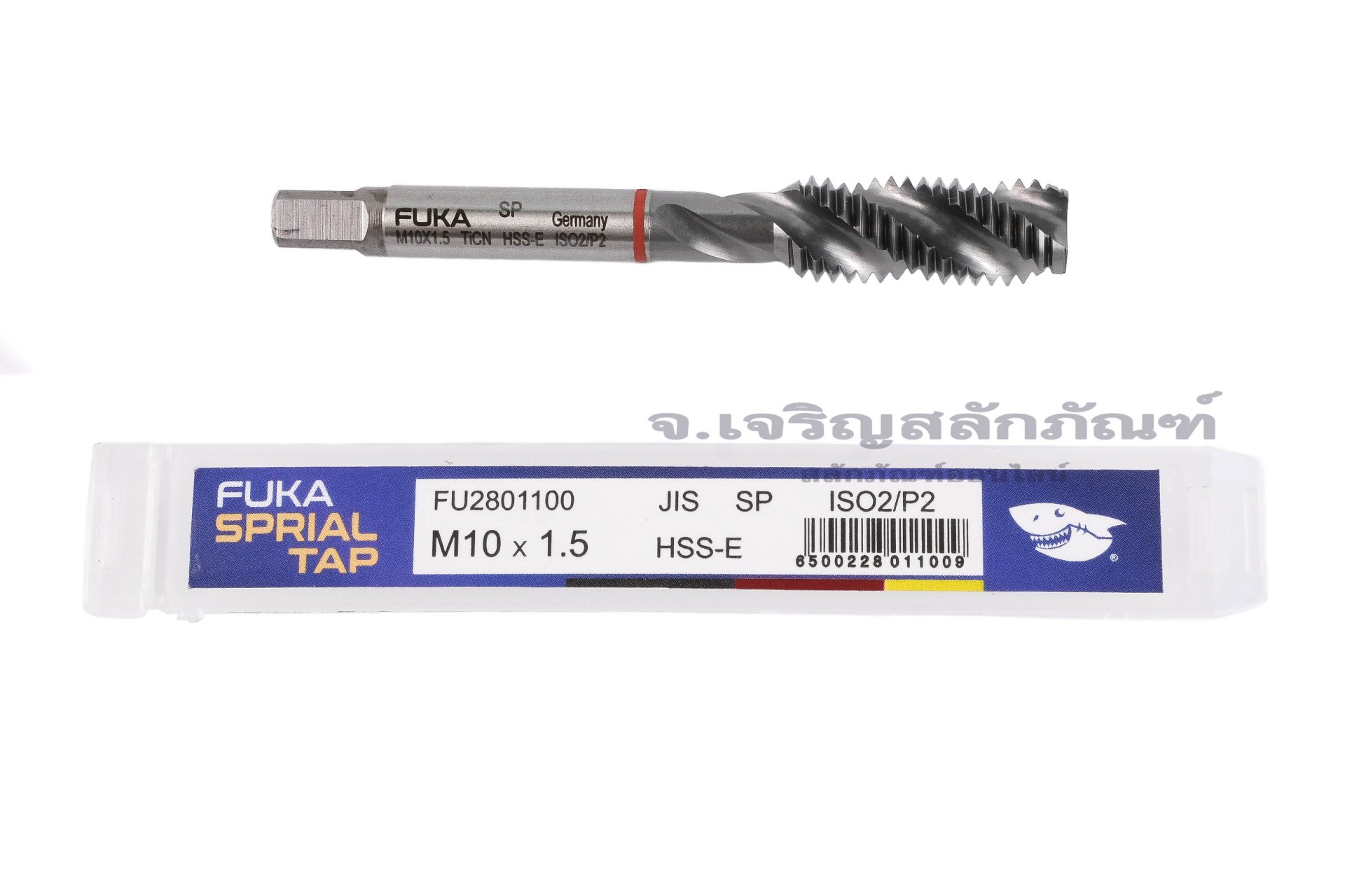 ดอกต๊าปเลื้อย-ต๊าปเครื่อง FUKA HSS-E TiCN เจาะสแตนเลส-เหล็กแข็ง M10x1.5