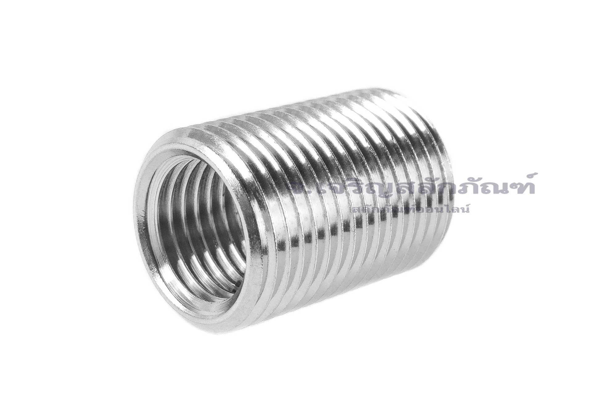 ตัวหนอนซ่อมเกลียวสแตนเลส เกลียวในขนาด M14x1.5 เกลียวนอกขนาด M18x1.5 ความยาว 25 mm