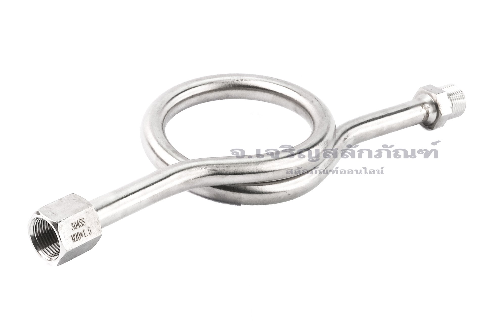 ท่อชะลอความดัน สแตนเลส 304 (Stainless Steel Buffer Tube) ทรงตรง 180° ความโตท่อ 14x2 mm 600 KG (เกลียวใน x เกลียวนอก) M20x1.5 x M20x1.5