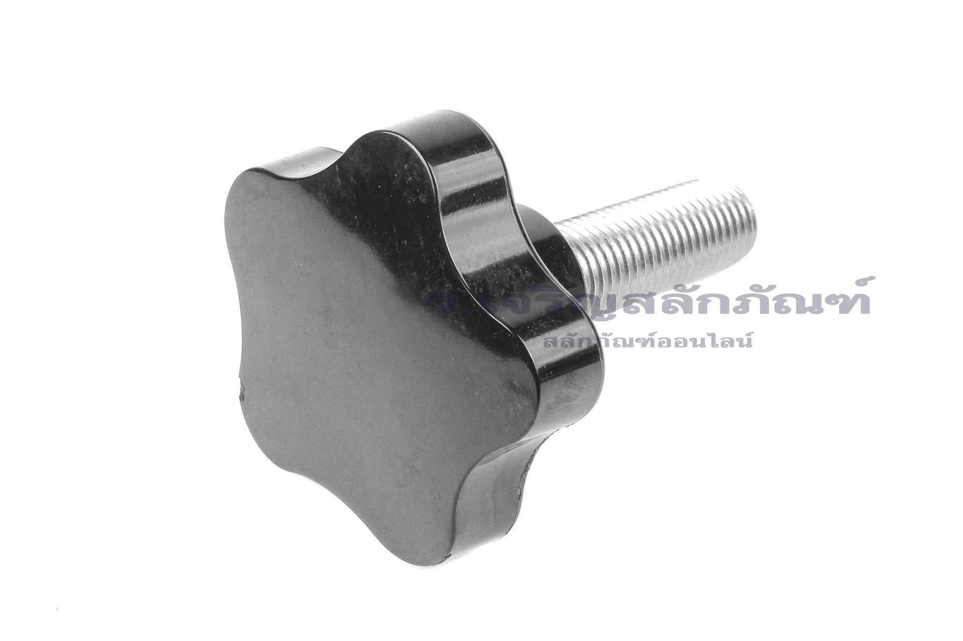 น็อตมือหมุนดอกไม้แกนสแตนเลส (Star Grip Knob Bolt) ขนาด M16x50 ความโตหัว 61 mm