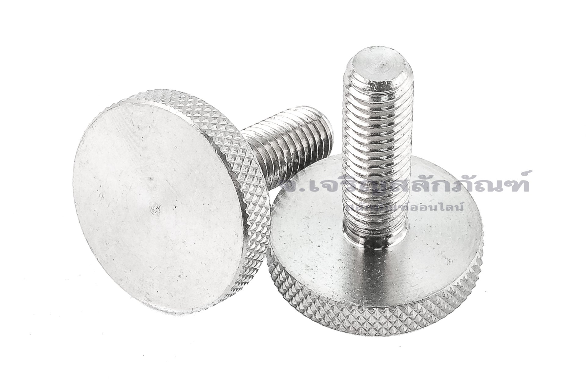 น็อตมือหมุนสแตนเลส หัวทรงกระบอกแบน (Stainless Steel Flat Cylinder Knob Bolt) ขนาด M8x25