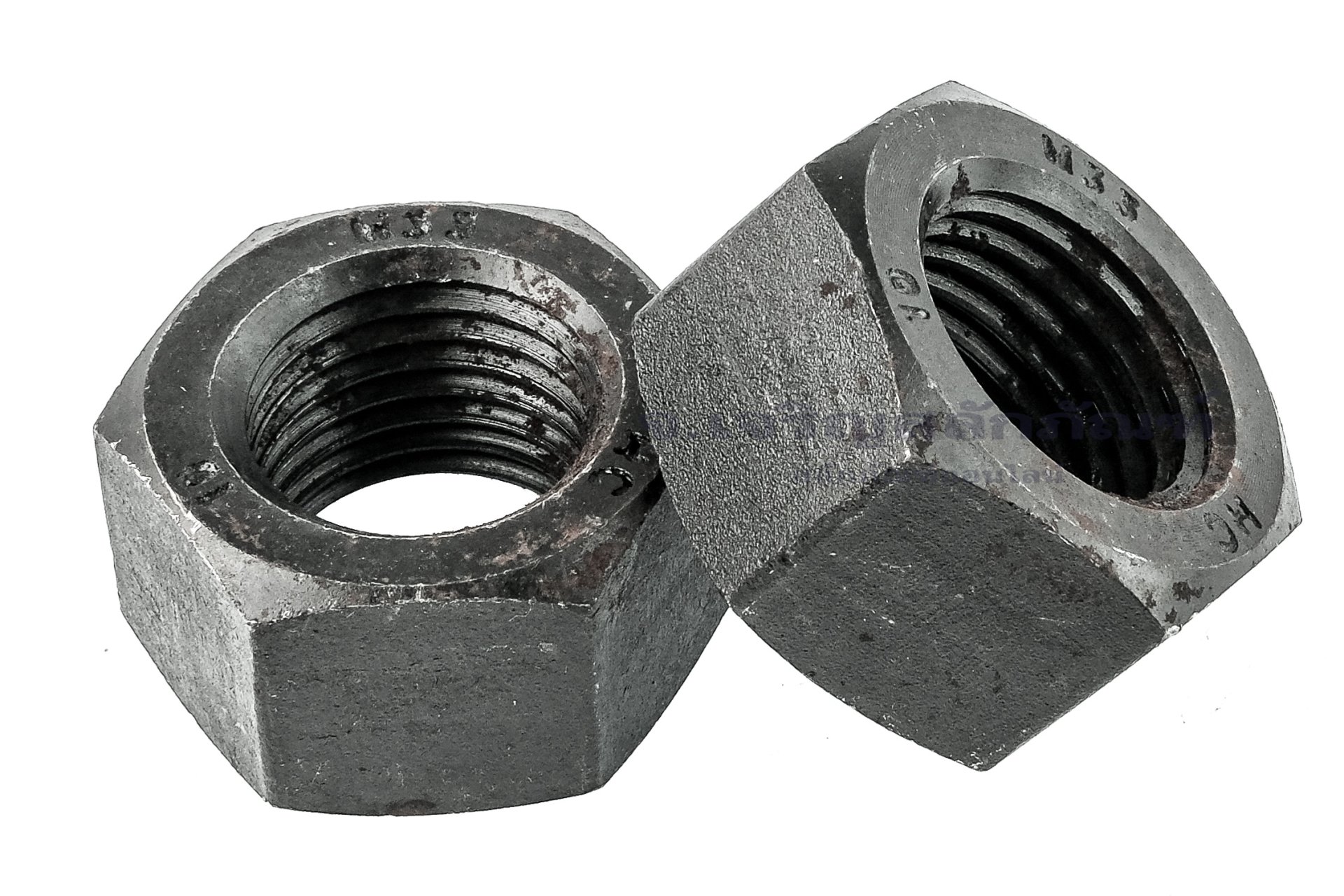หัวน็อตดำ Hex Nut M33x3.5 (หัวน็อตเบอร์ 49) เกรด 10.9 เกลียวซ้าย