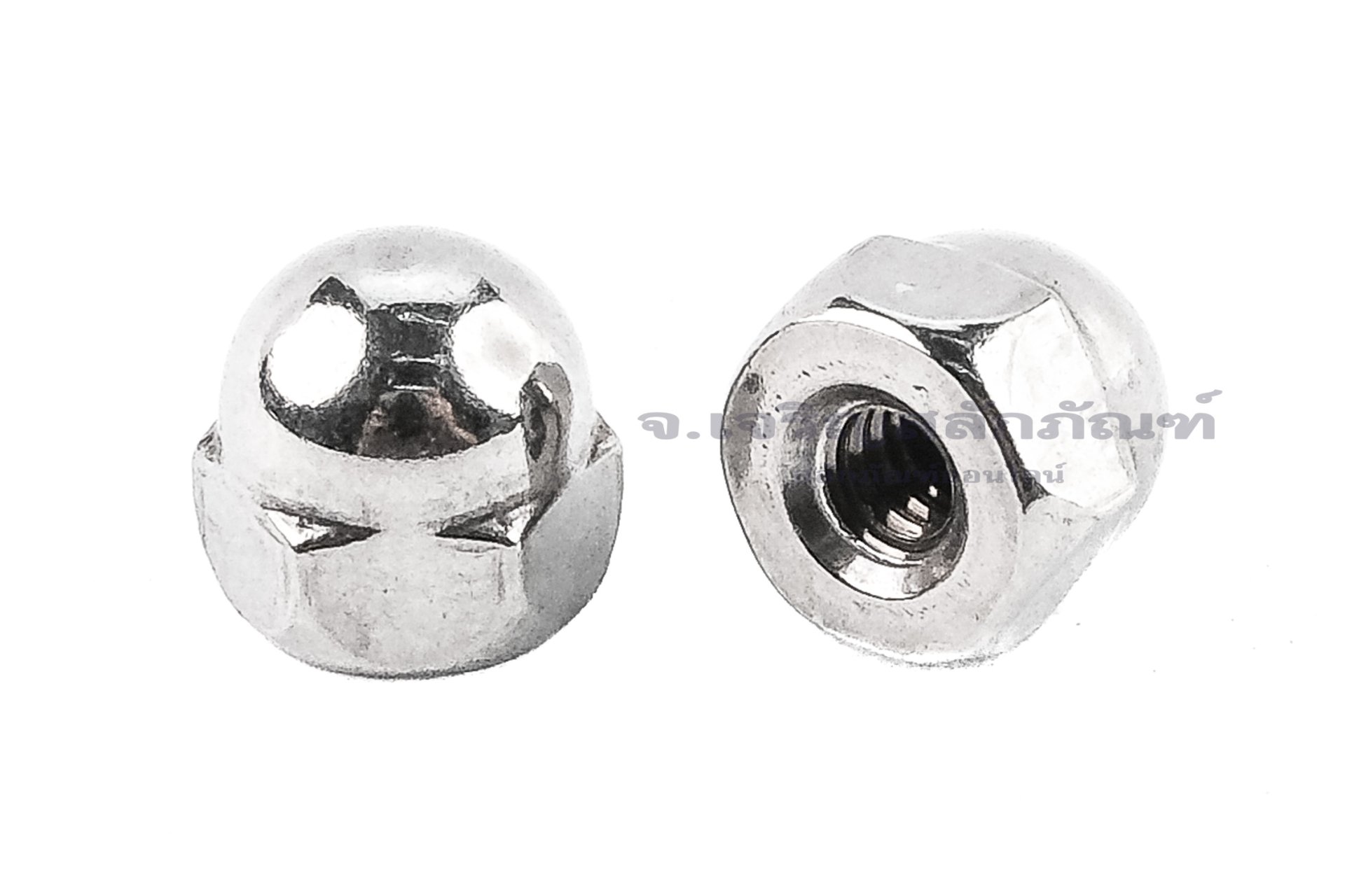 หัวน็อตหมวก-หัวน็อตแบบปิดสแตนเลส Dome Hex Nut Stainless ขนาด No.6-32 (เบอร์ 6 เกลียว 32 หยาบ)