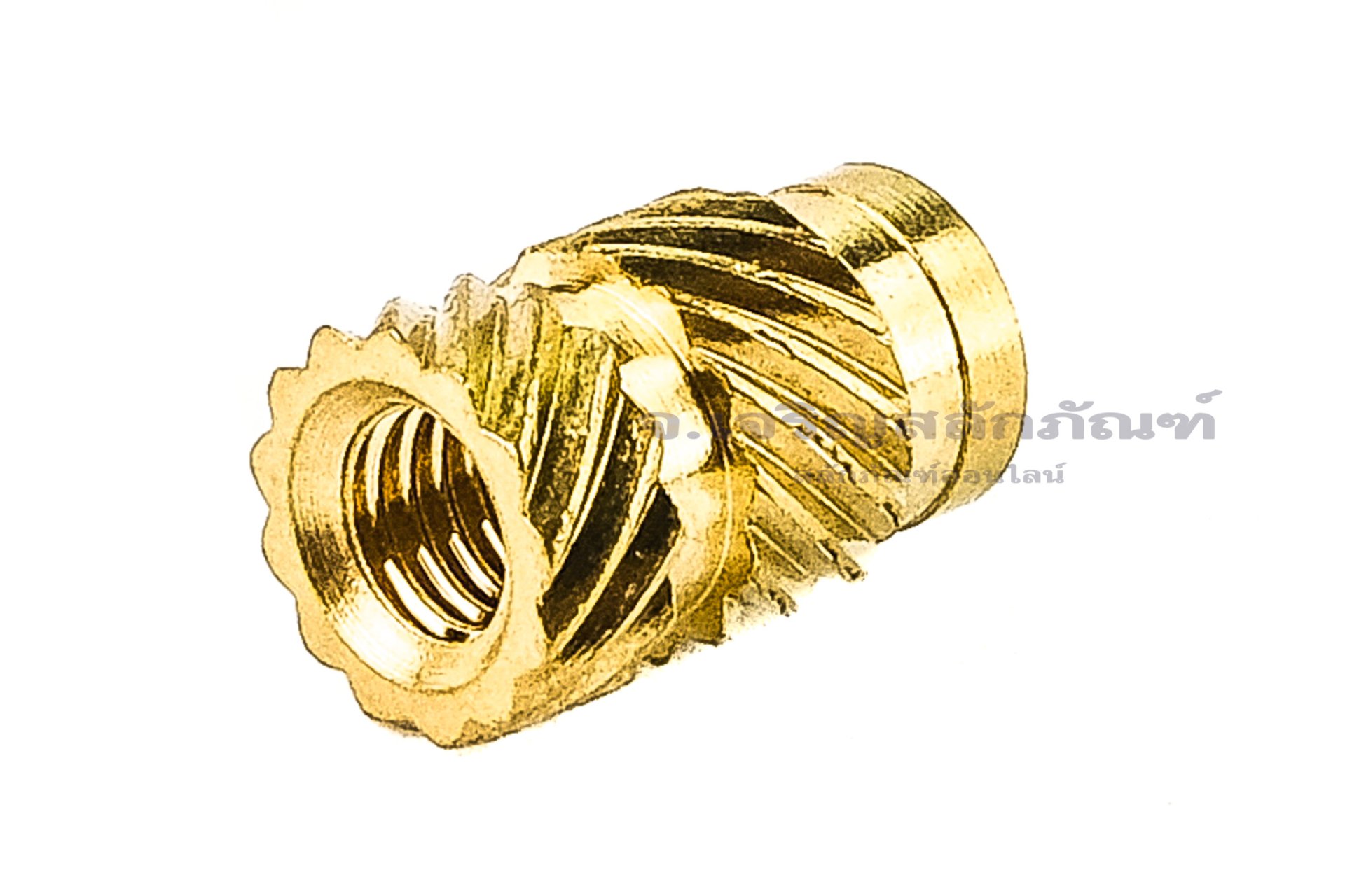 หัวน็อตแบบฝังทองเหลือง ทรงกระบอก Knurled Brass Insert Nut ขนาด M3x8 วงนอกโต 5 mm
