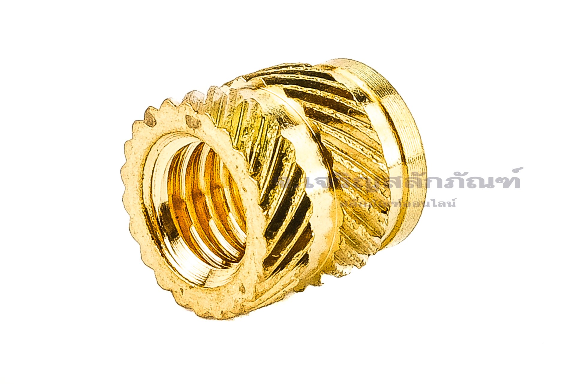 หัวน็อตแบบฝังทองเหลือง ทรงกระบอก Knurled Brass Insert Nut ขนาด M6x9 วงนอกโต 9 mm