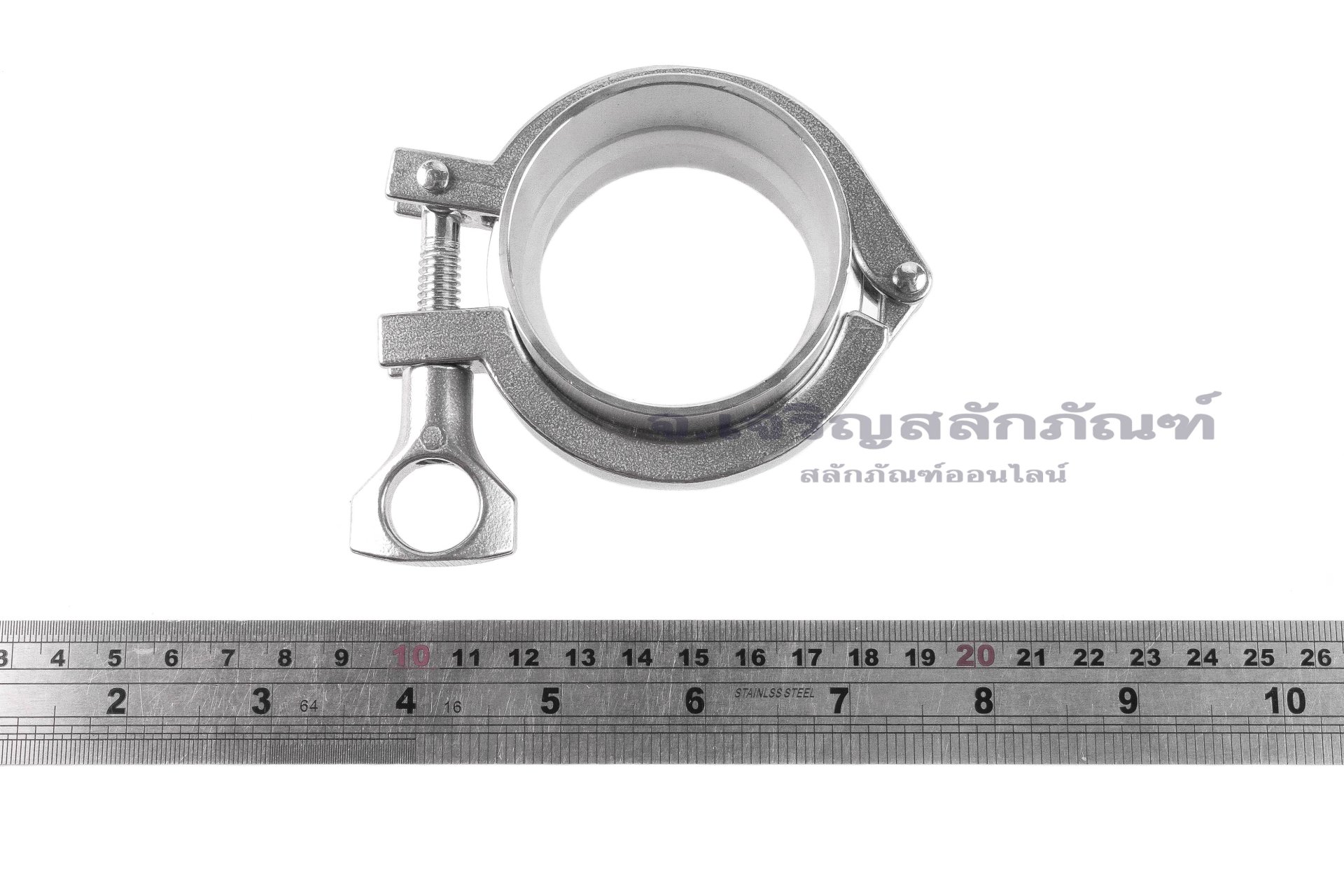 เข็มขัดรัดท่อรุ่นแคล้มป์รัด Tri Clamp ขนาดท่อ 2.1/4" (นอก 57 x ใน 53 mm)