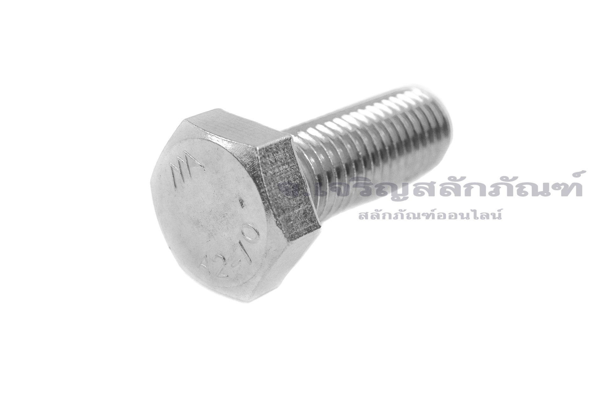 น็อตหัวเหลี่ยมสแตนเลส Stainless Steel Hex Bolt M10x30 เกลียวซ้าย (เกลียวตลอด) น็อตตัวผู้เกลียวซ้าย