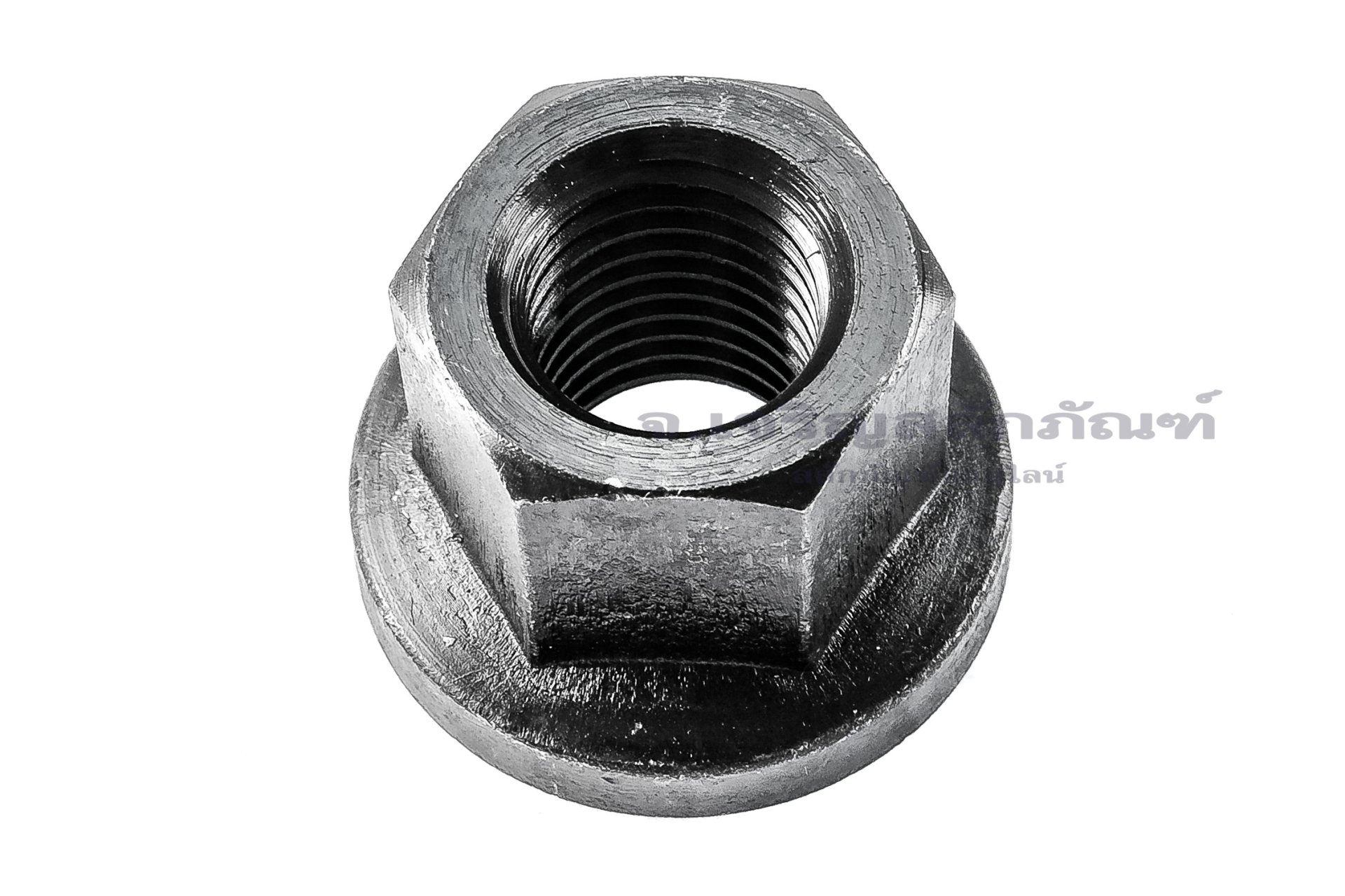 หัวน็อตติดจานทรงสูง-หัวน็อตติดแหวนหนาเหล็กดำ (Flange Hex Nut Carbon Steel, High Type) M16x2.0 เกรด 10.9 (เบอร์ 24 สูง 24 กว้าง 35)