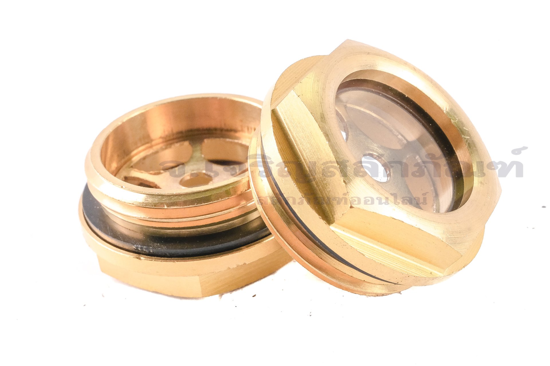 ข้อต่อดูน้ำมัน-ตาแมวดูน้ำมัน ทองเหลือง (Oil Level Sight Fitting) 1" เกลียว 11 (เกลียวแป๊ป)