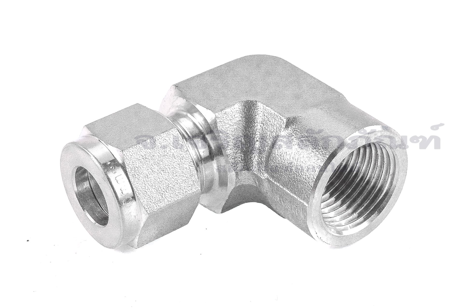 ข้อต่อตาไก่สแตนเลสเกรด 316L แบบงอ 90° (เกลียวใน x เสียบสาย) 3/8"-18 NPT x10 mm