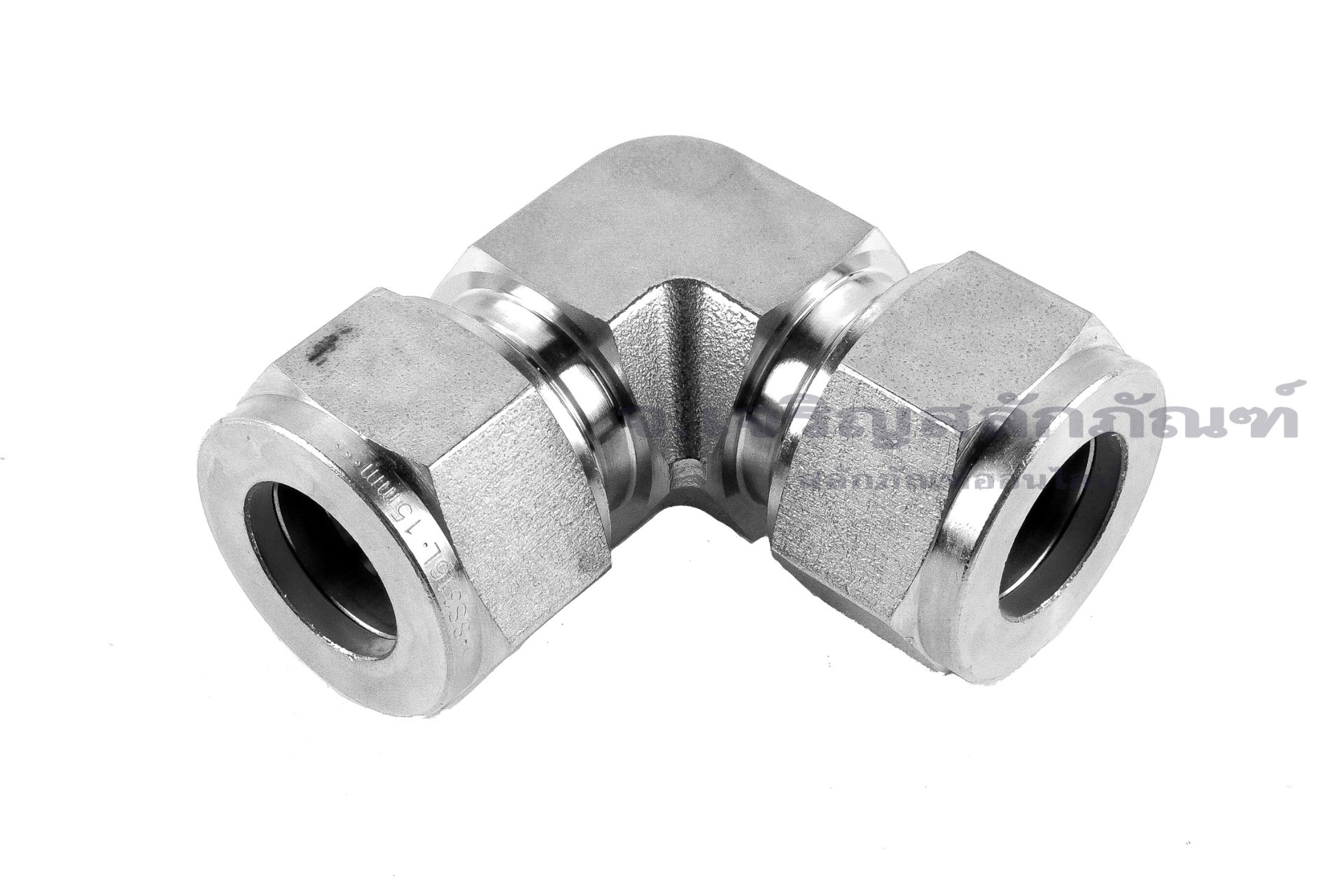 ข้อต่อตาไก่สแตนเลสเกรด 316 แบบงอ 90° (เสียบสาย x เสียบสาย) 15 x 15 mm