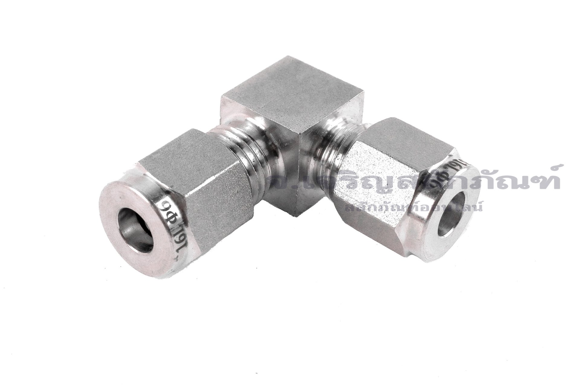 ข้อต่อตาไก่สแตนเลสเกรด 316 แบบงอ 90° (เสียบสาย x เสียบสาย) 6 x 6 mm