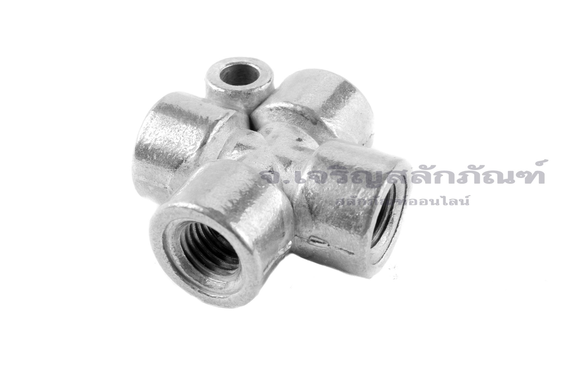 ข้อต่อรวม - หัวจ่ายจารบีน้ำมันหล่อลื่นแบบเกลียวใน 4 ทาง ขนาด M8x1.0 (4 mm)