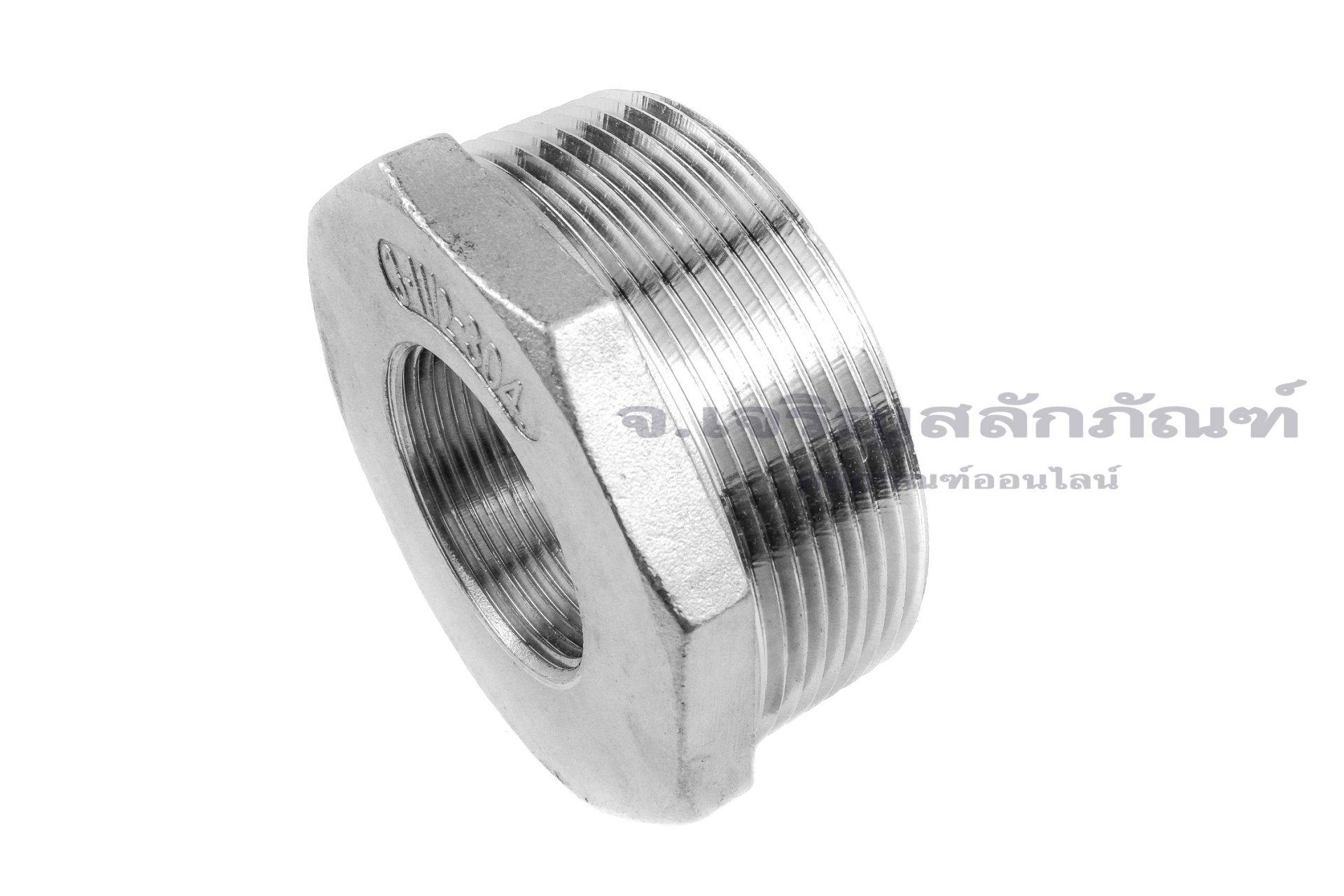ข้อต่อลดเหลี่ยมสแตนเลส (เกลียวนอก x เกลียวใน) ขนาด 3"-8 NPT x 1.1/2"-11.5 NPT