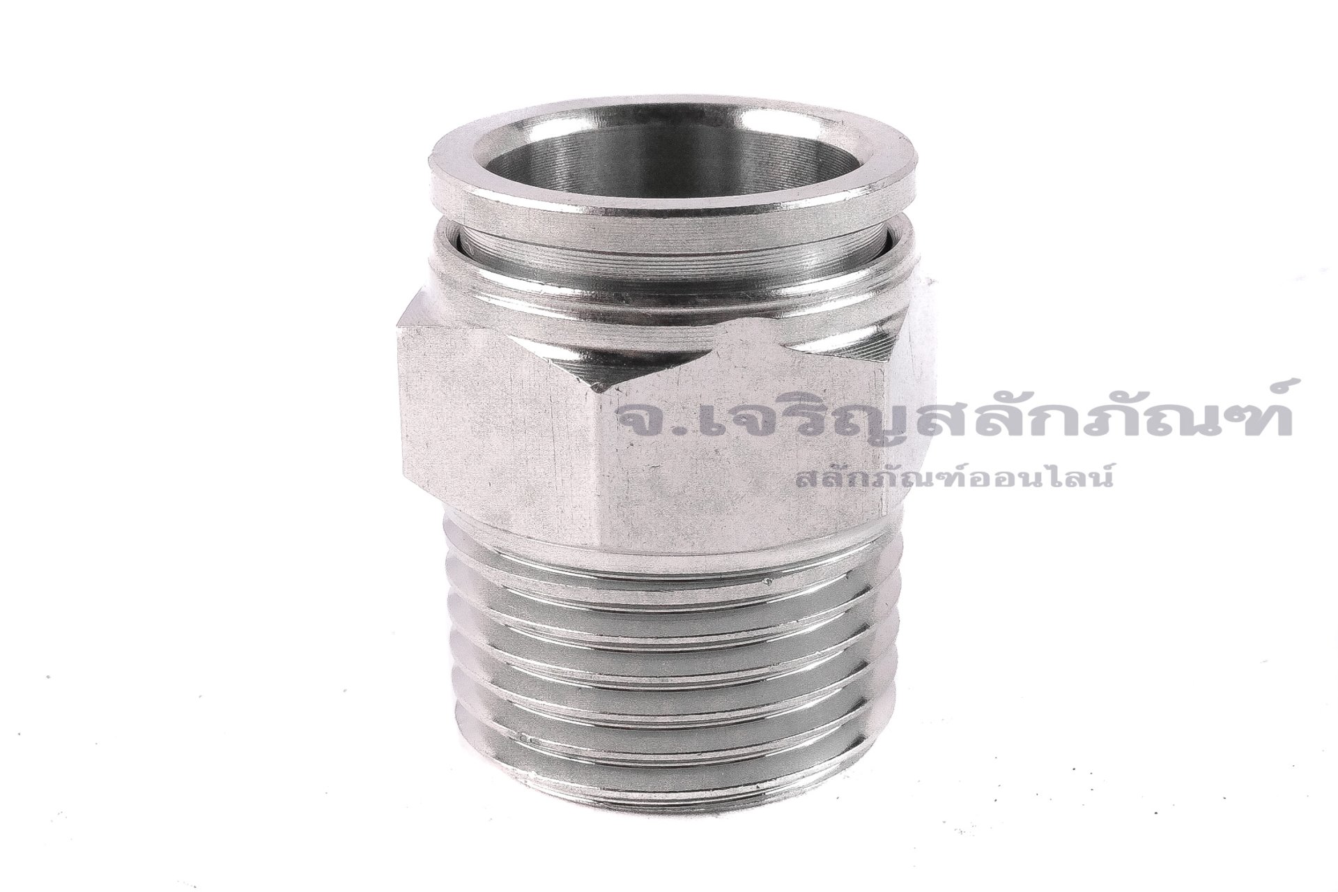 ข้อต่อลมสแตนเลสเกรด 304 (เกลียวนอก x เสียบสาย) ขนาด 1/2" x 16 mm