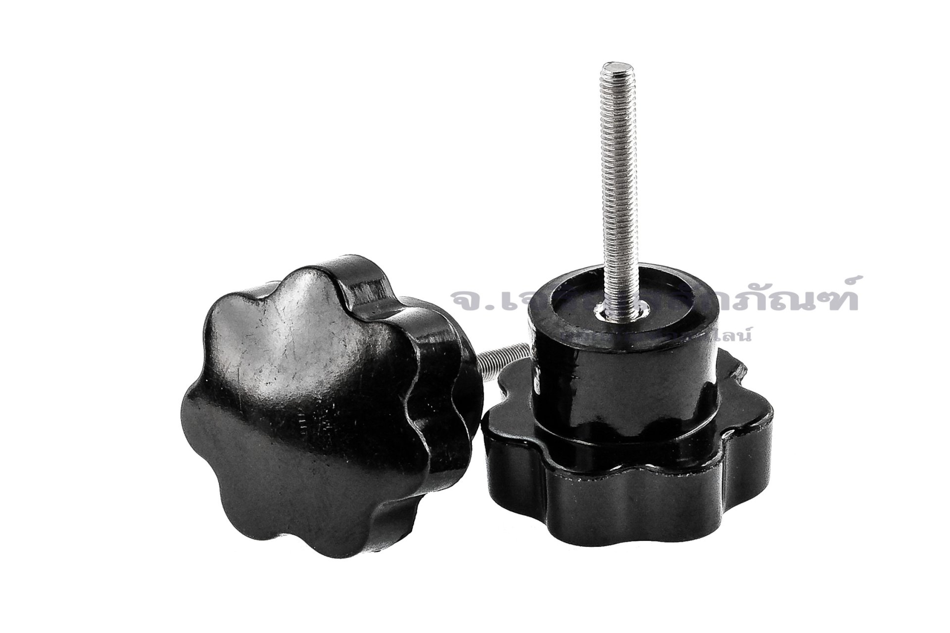 น็อตมือหมุนดอกไม้ แกนสแตนเลส (Star Grip Knob Bolt) ขนาด M3x20 ความโตหัว 24 mm