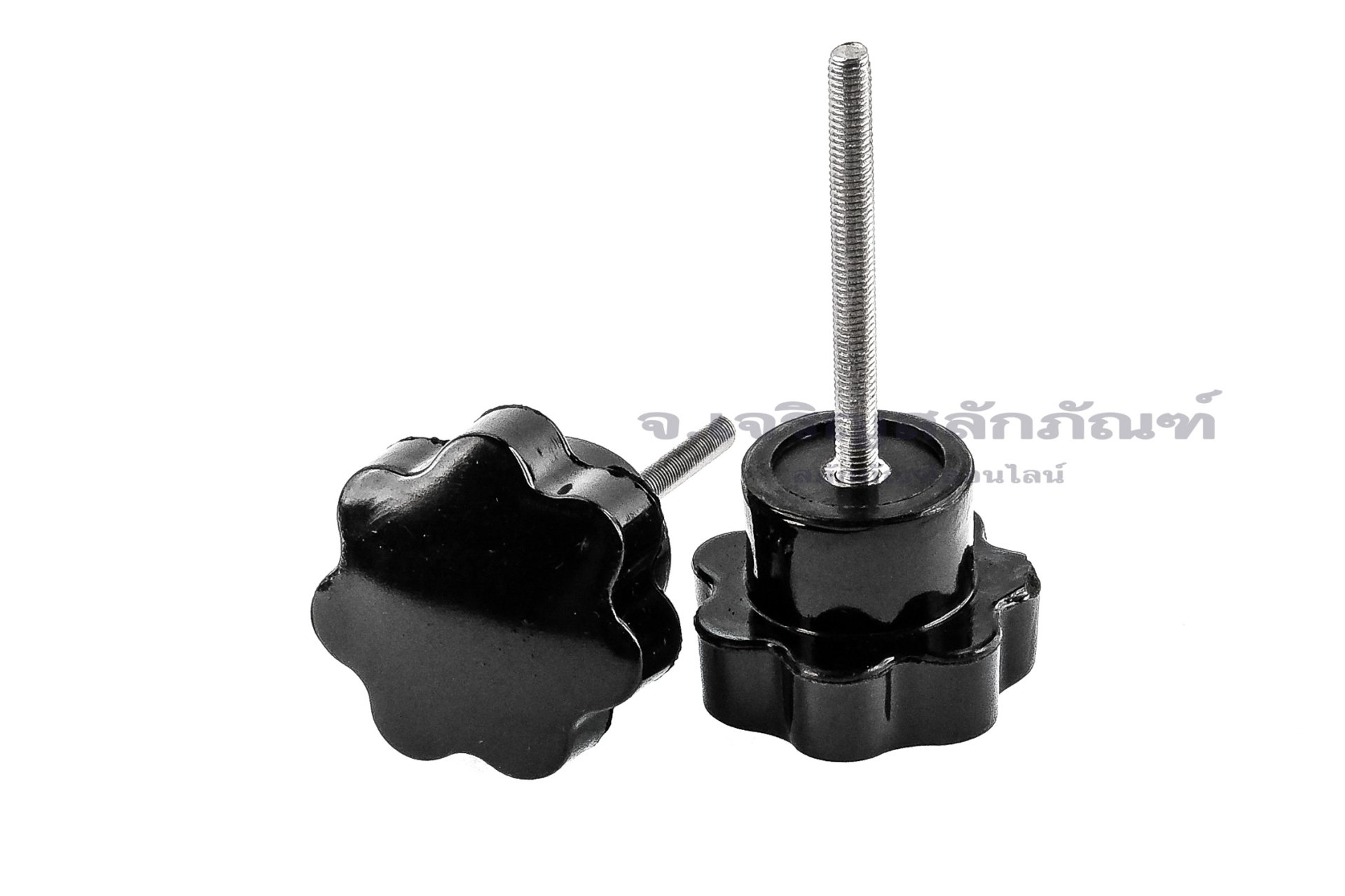 น็อตมือหมุนดอกไม้ แกนสแตนเลส (Star Grip Knob Bolt) ขนาด M3x30 ความโตหัว 24 mm