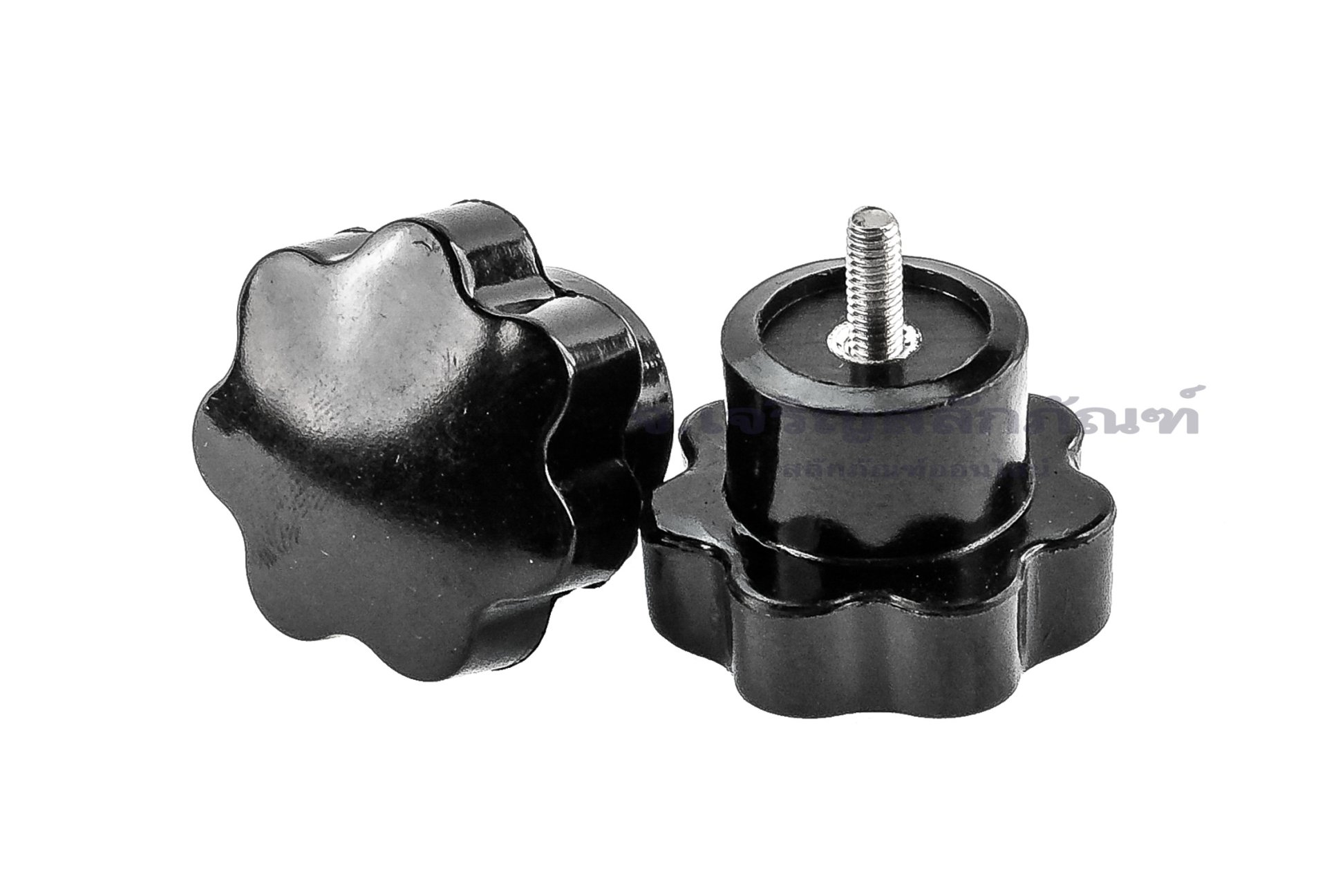 น็อตมือหมุนดอกไม้ แกนสแตนเลส (Star Grip Knob Bolt) ขนาด M3x6 ความโตหัว 24 mm