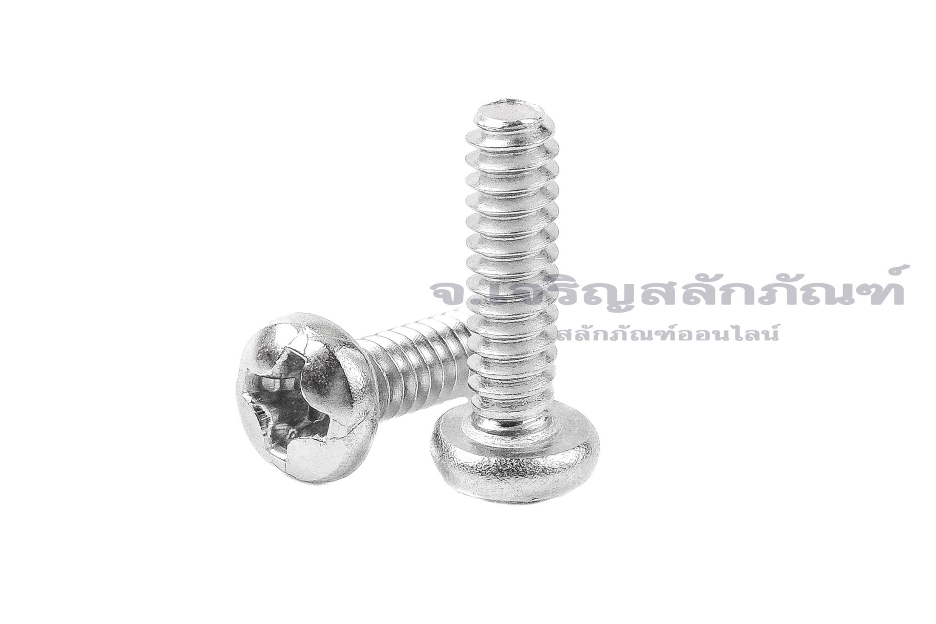น็อตหัวกลมแฉกสแตนเลส #6-32 x 1/2" (เบอร์ 6 เกลียว 32 ยาว 1/2") วัดความโตเป็นมิลได้ 3.4x12.3 mm