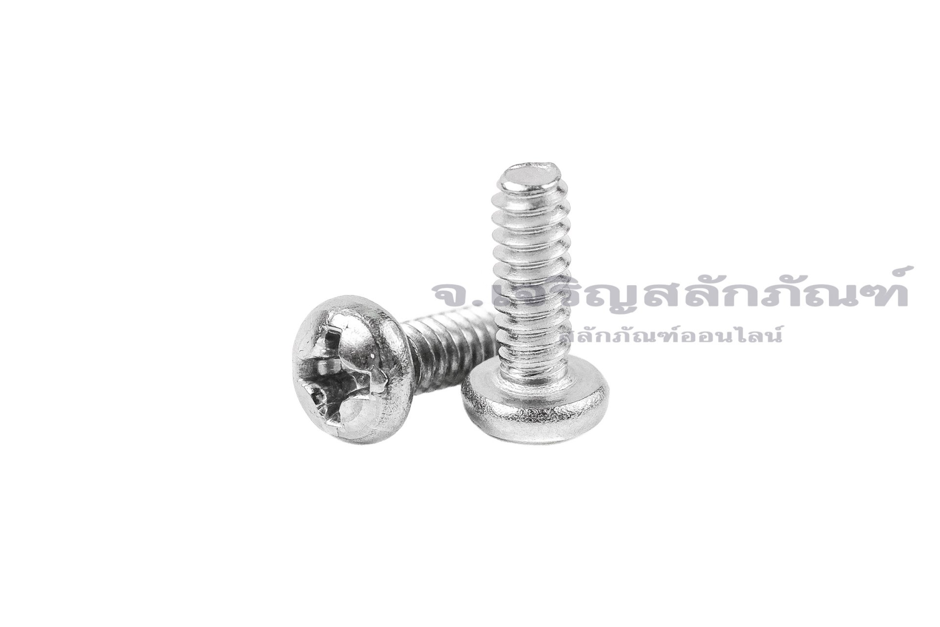 น็อตหัวกลมแฉกสแตนเลส #6-32 x 3/8" (เบอร์ 6 เกลียว 32 ยาว 3/8") วัดความโตเป็นมิลได้ 3.5x9.5 mm