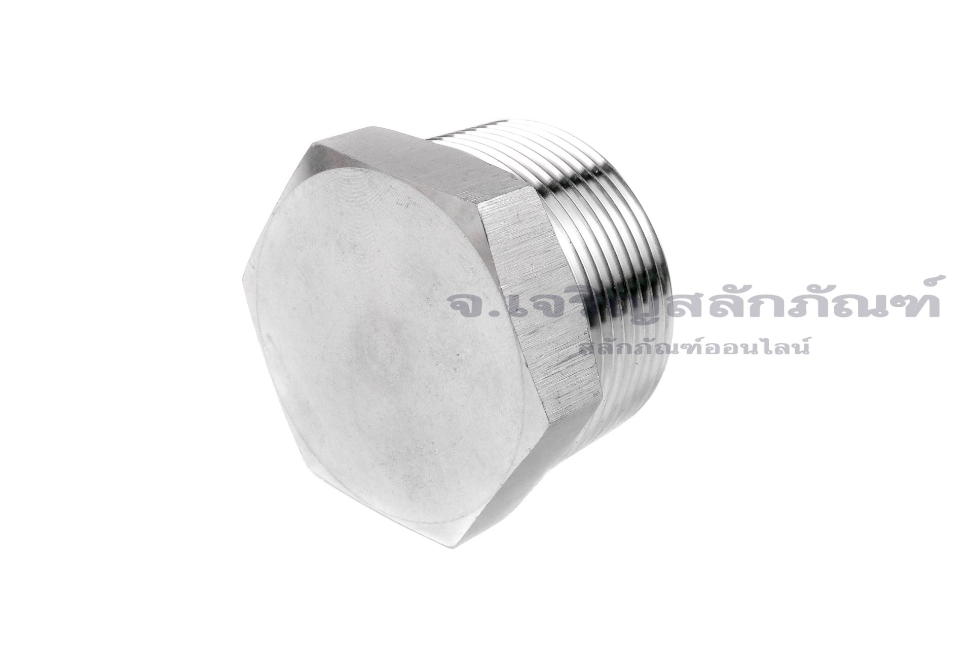 ปลั๊กอุดเกลียวนอกสแตนเลส หัวหกเหลี่ยม รุ่นงานอย่างดี ขนาด 1.1/2" เกลียว 11 (BSPT)