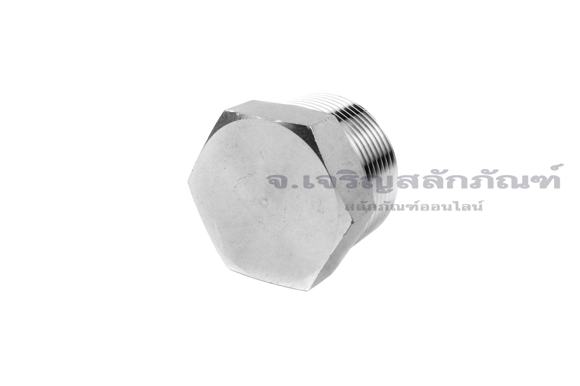ปลั๊กอุดเกลียวนอกสแตนเลส หัวหกเหลี่ยม รุ่นงานอย่างดี ขนาด 1.1/4" เกลียว 11 (BSPT)