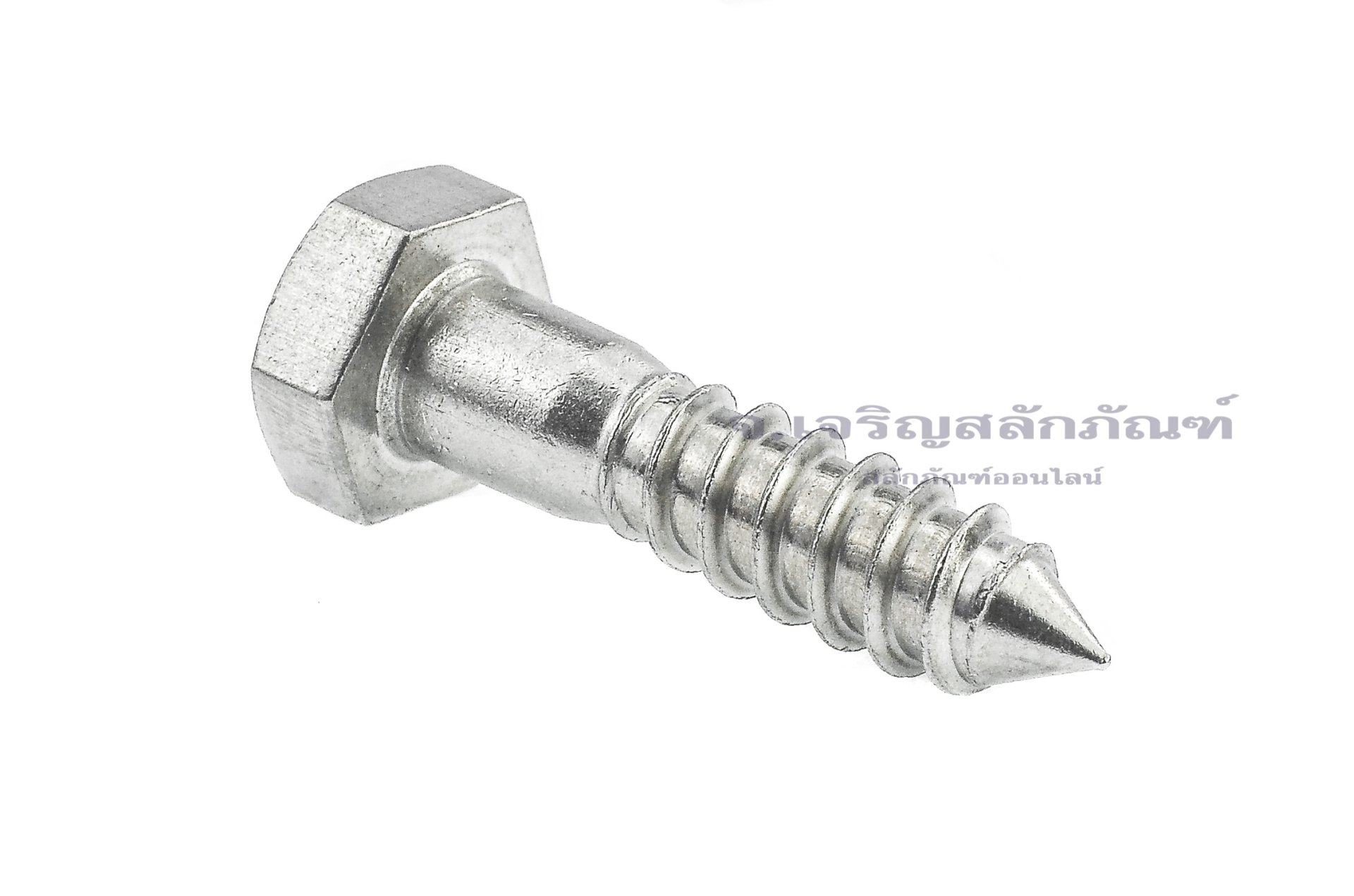 สกรูเกลียวปล่อยหัวเหลี่ยมสแตนเลส 1/2"x2" (12.7x50.8 mm)
