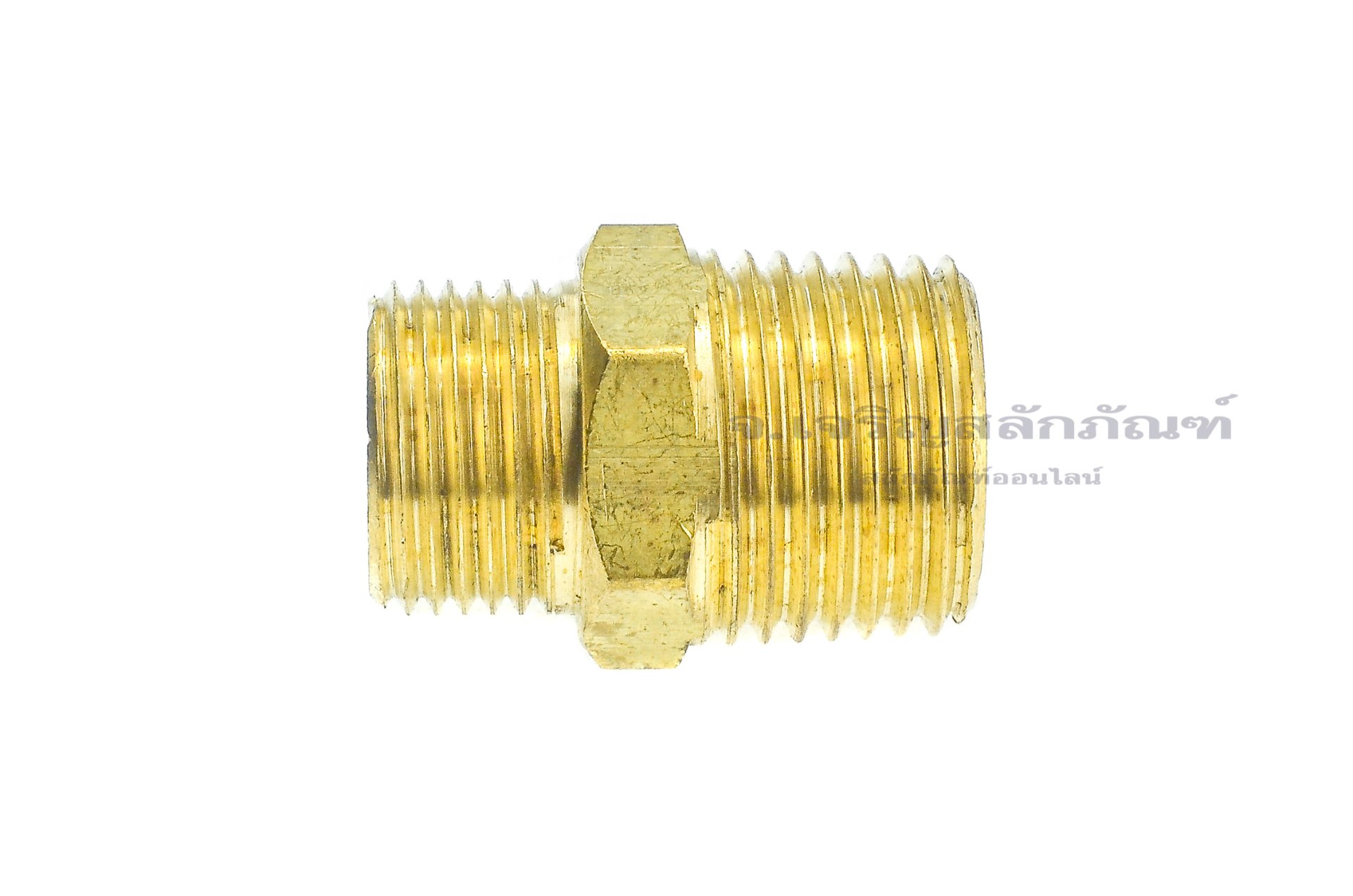ข้อต่อตรงทองเหลือง เกลียวมิล x เกลียวแป๊ป (เกลียวนอก x เกลียวนอก) ขนาด 1/2" x M18x1.5