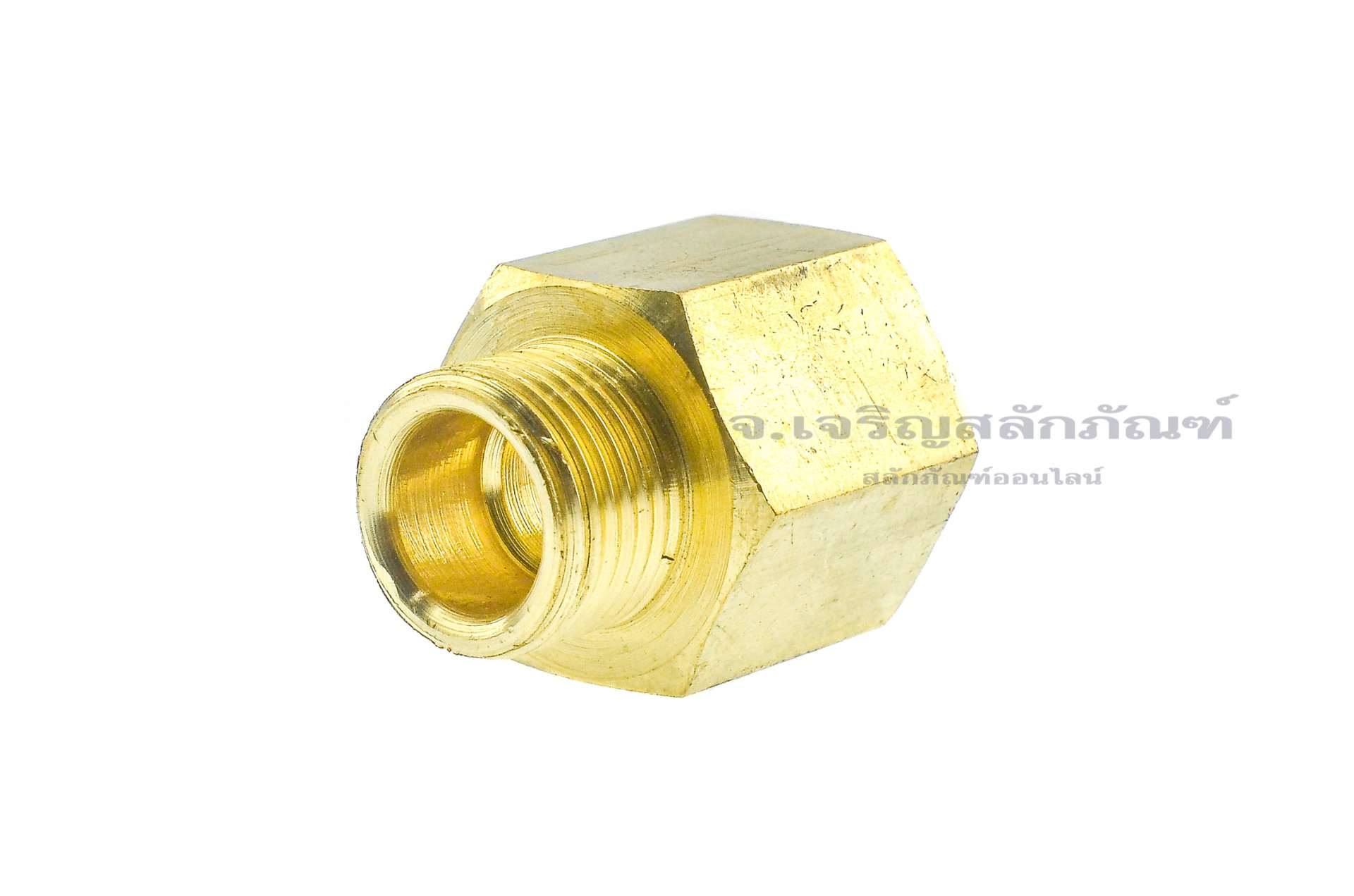 ข้อต่อตรงทองเหลือง เกลียวมิล x เกลียวแป๊ป (เกลียวนอก x เกลียวใน) M18x1.5 x 1/2"