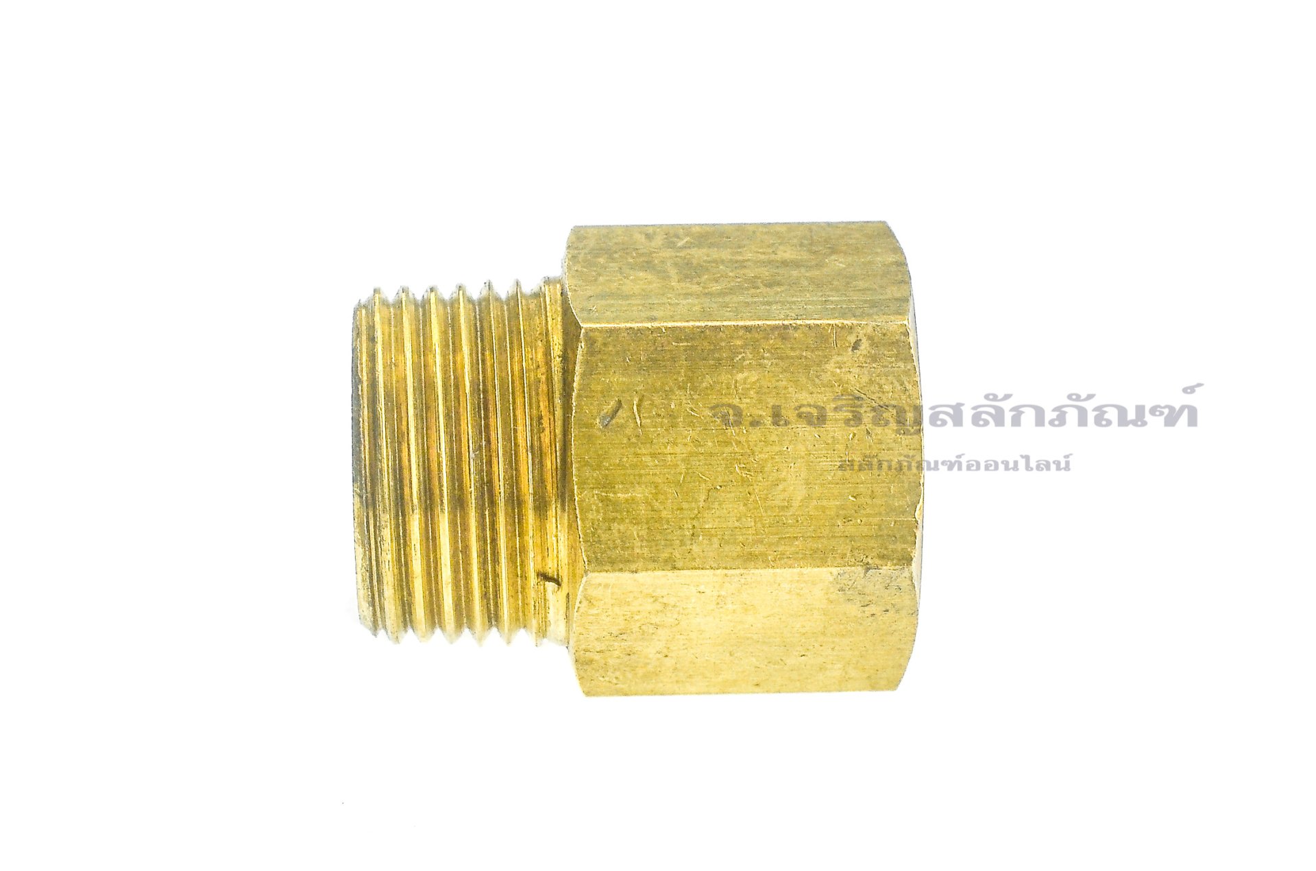 ข้อต่อตรงทองเหลือง เกลียวมิล x เกลียวแป๊ป (เกลียวนอก x เกลียวใน) M20x1.5 x 3/8"