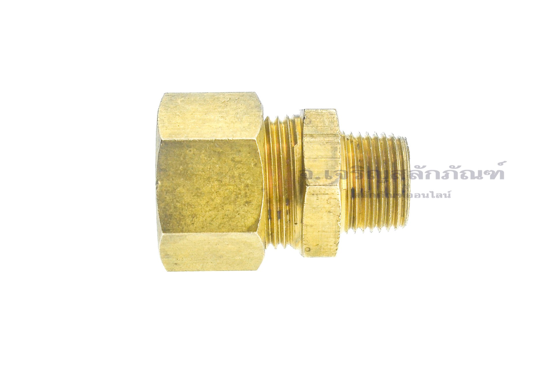 ข้อต่อตาไก่ทองเหลือง (เกลียวนอก x เสียบสาย) 3/8"x16 mm
