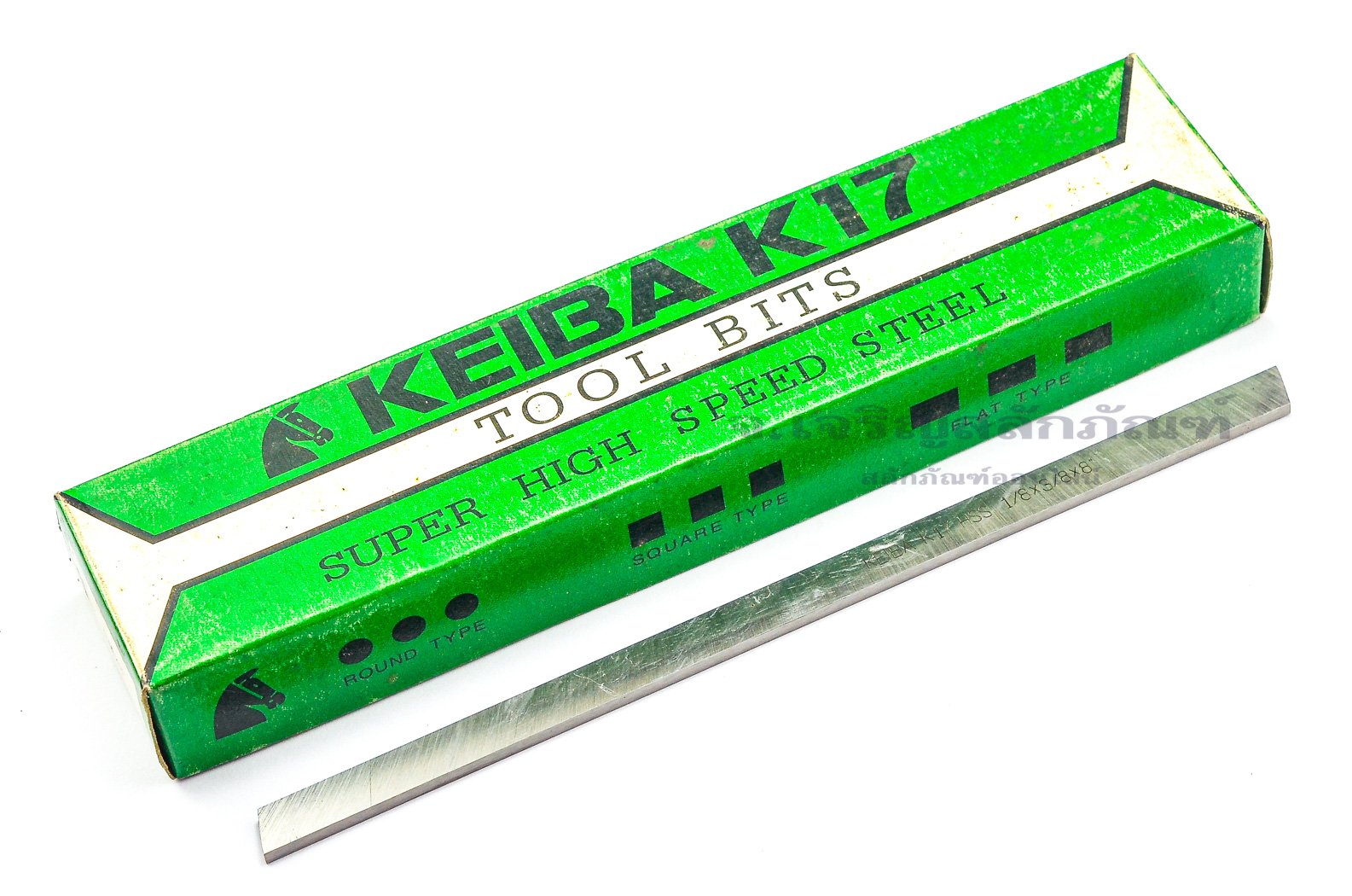 มีดกลึงสี่เหลี่ยมอย่างดี KEIBA ญี่ปุ่นแท้เกรด K17 HSSCo แข็งพิเศษ ขนาด 1/8"x3/8"x8"