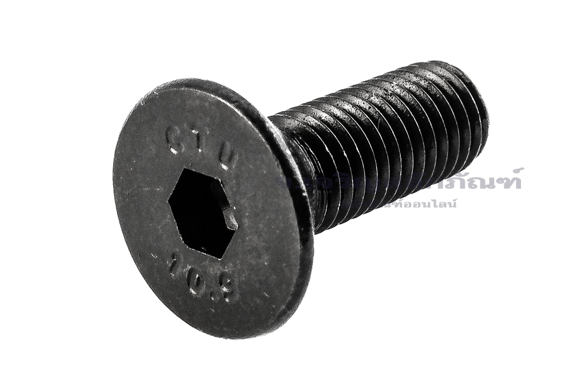น็อตหัวจมเตเปอร์ดำ 1/4" เกลียว UNF-28 ยาว 3/4" เกรด 10.9 เกลียวตลอด