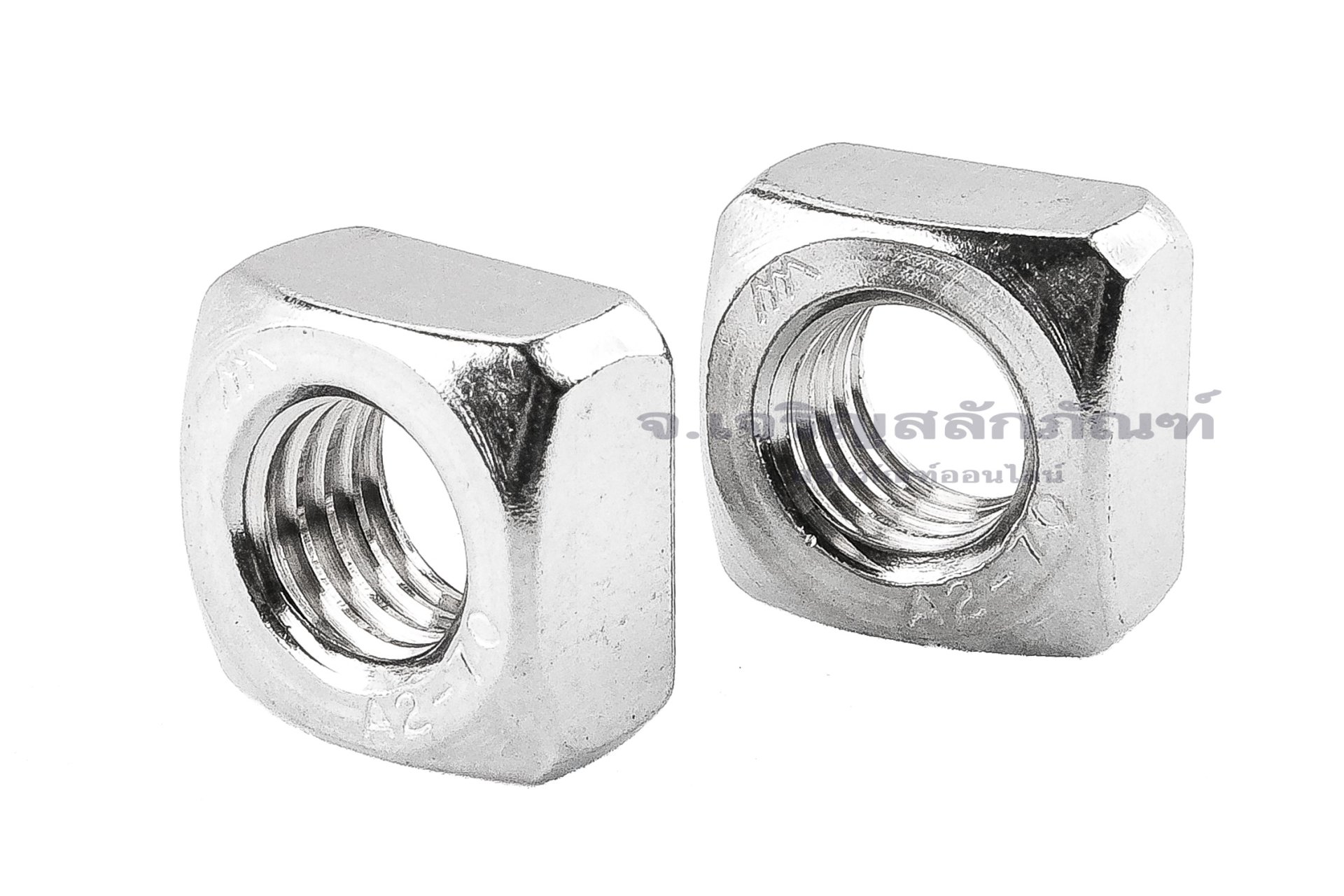 หัวน็อตทรงสี่เหลี่ยมสแตนเลส ( Stainless Square Nut ) ขนาด M12 วงนอก 19 mm สูง 10 mm