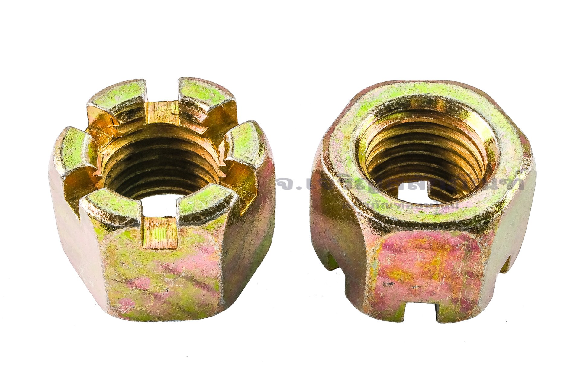 หัวน็อตผ่า-หัวน็อตทรงปราสาท-ทรงมงกุฎ M20x2.5 เกรด 8.8 (ประแจขันเบอร์ 30 สูง 24 mm)