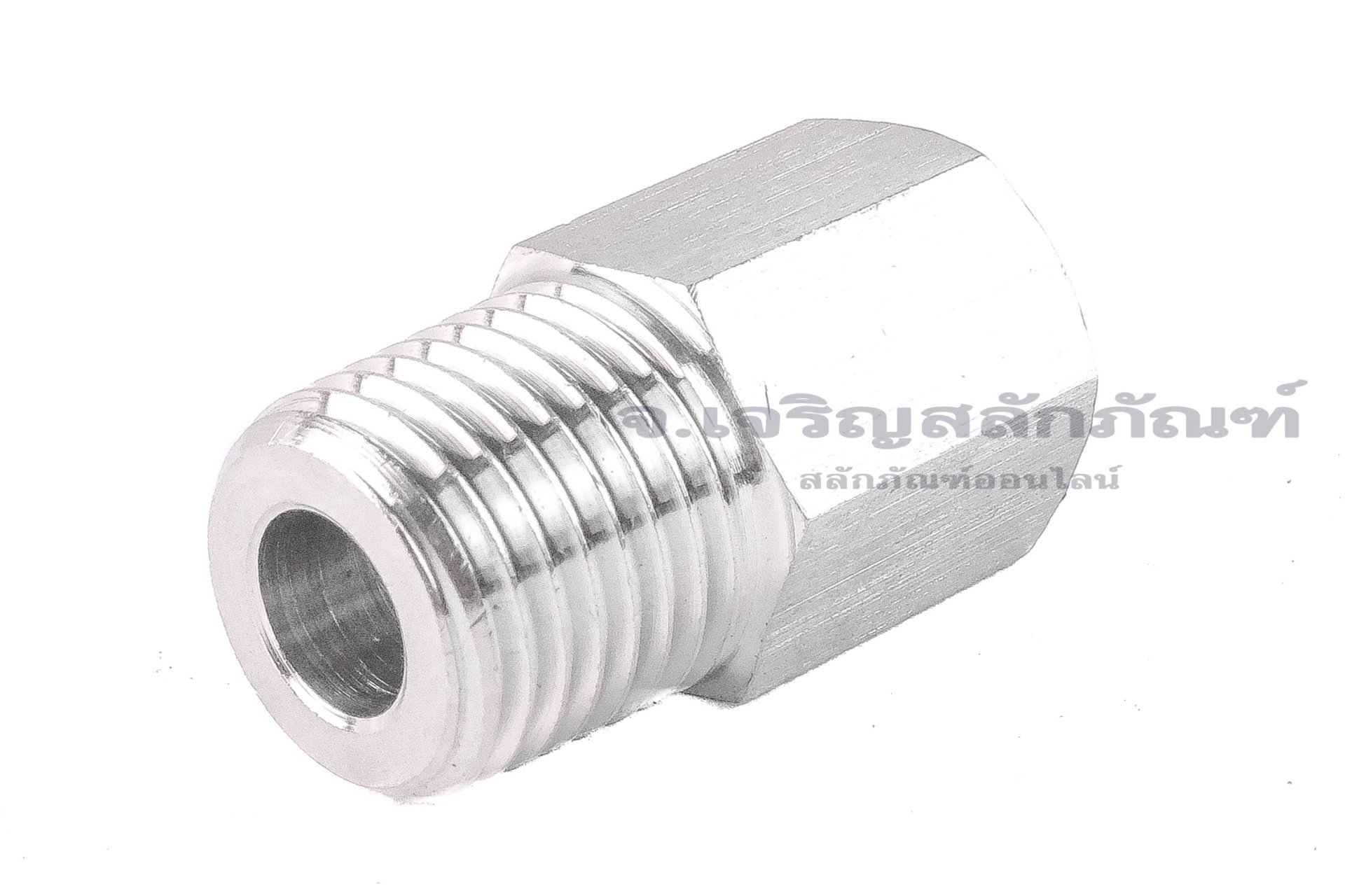 ข้อต่อตรงสแตนเลส (เกลียวนอก x เกลียวใน) 1/4"-19 (BSPT) x M8x1.0 ข้อต่อลด-ข้อต่อเพิ่ม