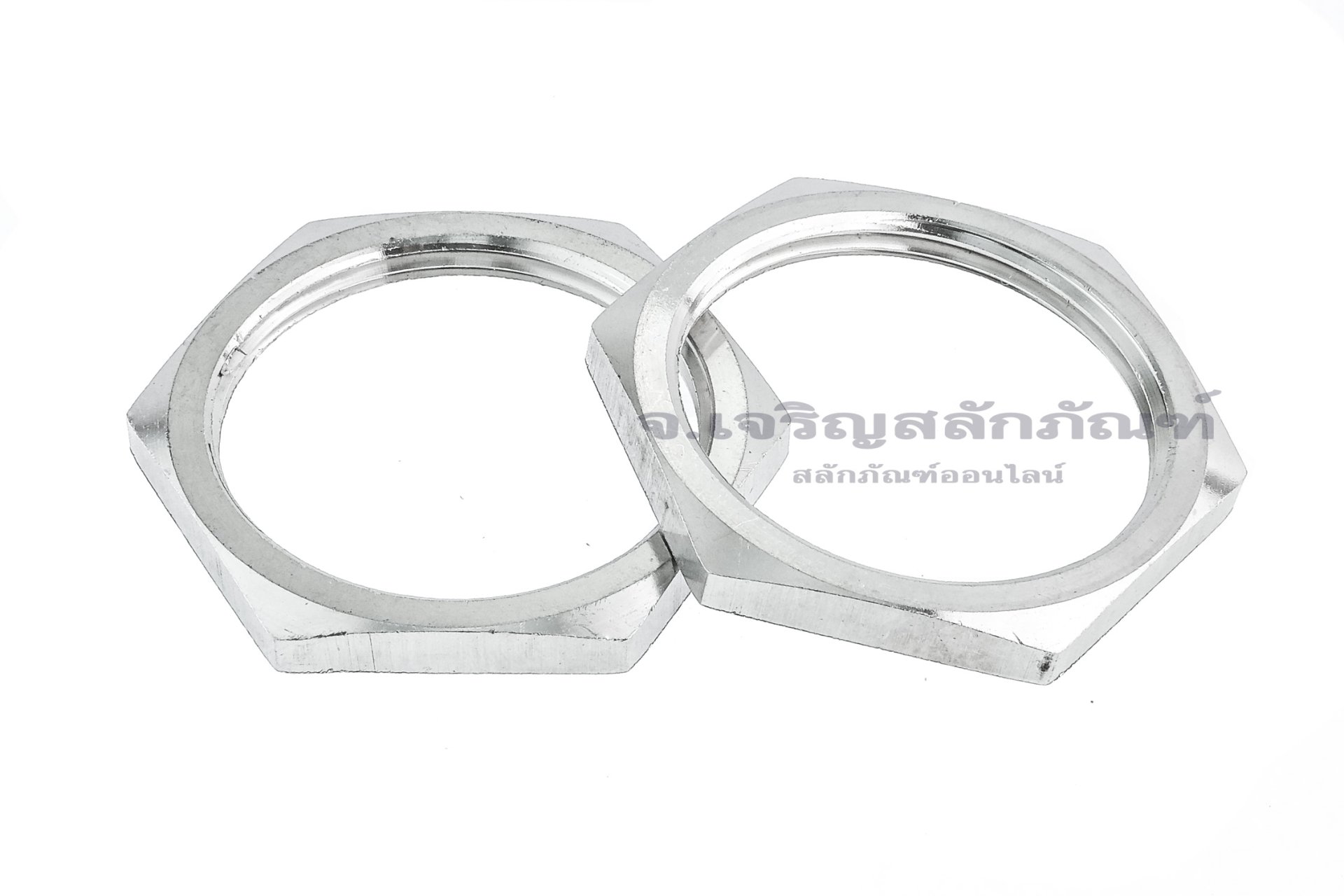 หัวน็อตสแตนเลสเกลียวท่อแป๊ป-เกลียวประปา ขนาด 1.1/2" เกลียว 11.5 (NPT) (หัวน็อตเบอร์ 55) รุ่นหัวบาง 6 mm