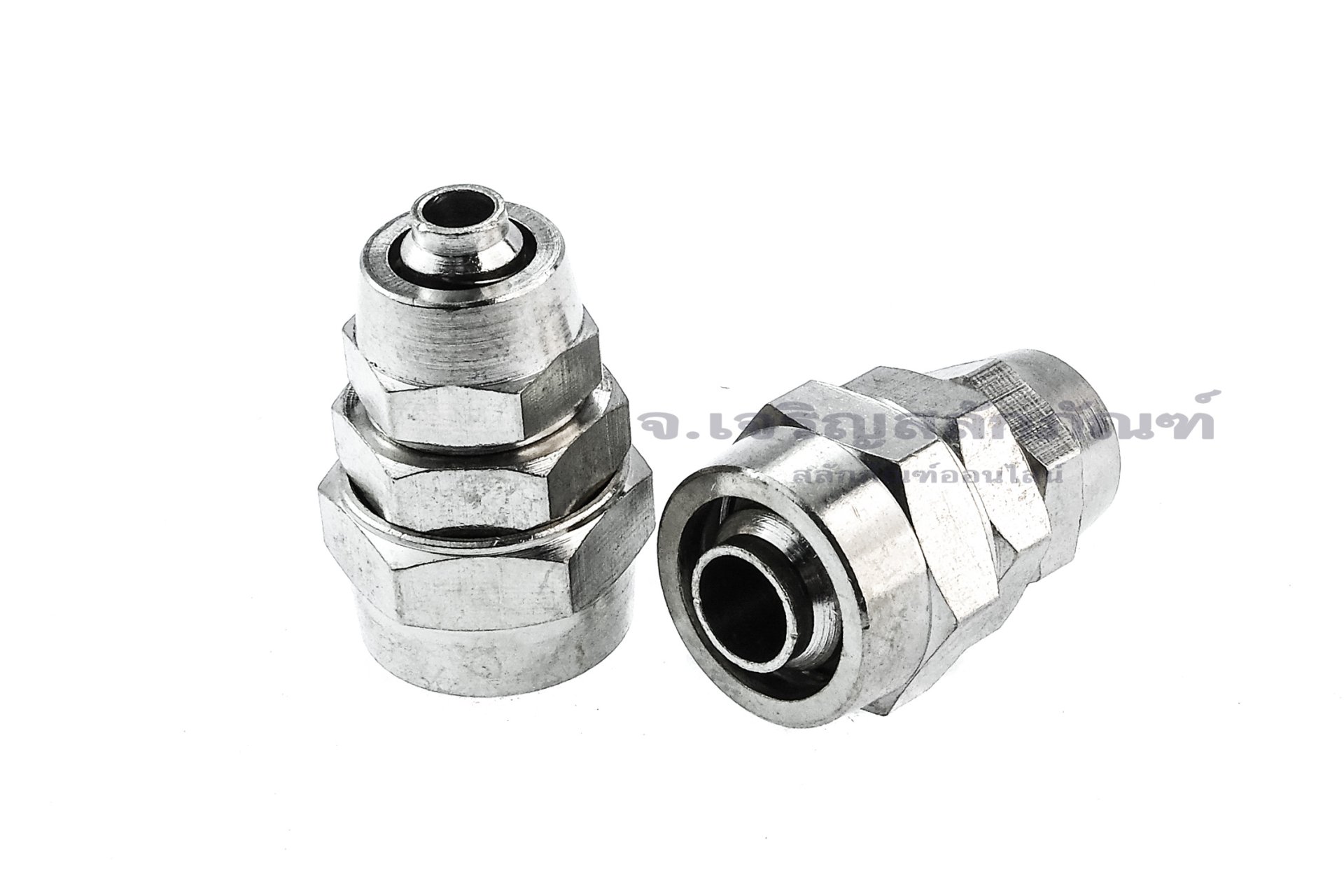 ข้อต่อสายแบบสวมขันอัด แบบตรง ทองเหลือง (เสียบสาย x เสียบสาย) ขนาด 8x6 mm