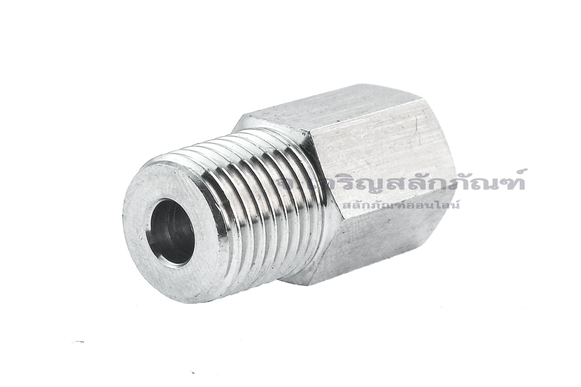 ข้อต่อตรงสแตนเลส (เกลียวนอก x เกลียวใน) 1/4" x M10x1.5 ข้อต่อลด-ข้อต่อเพิ่ม