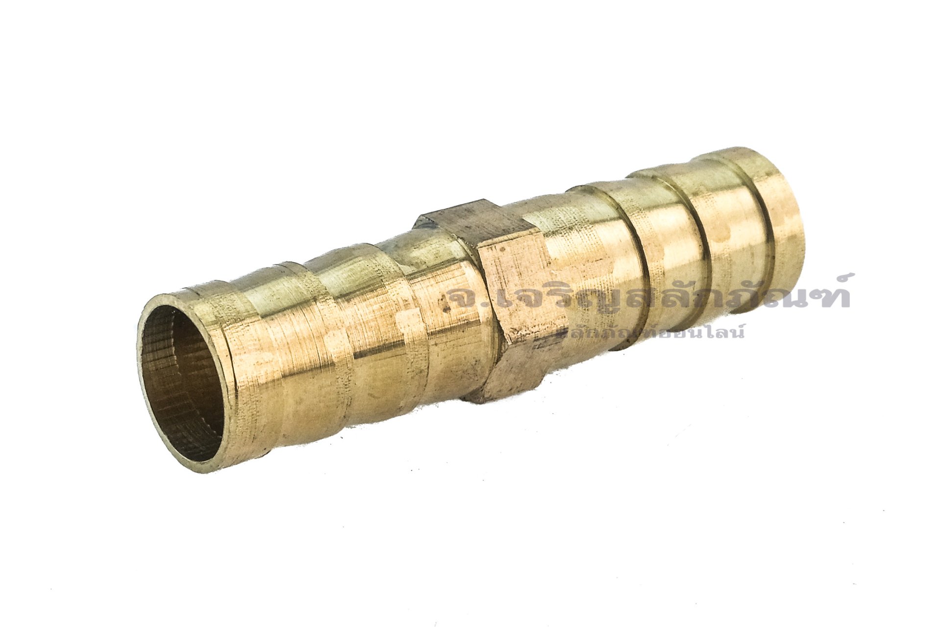 ข้อต่อหางไหลเสียบสายทองเหลือง  แบบตรงเสียบสายสองข้าง ขนาด 3/8" x 3/8" ( 9.5 x 9.5 mm)