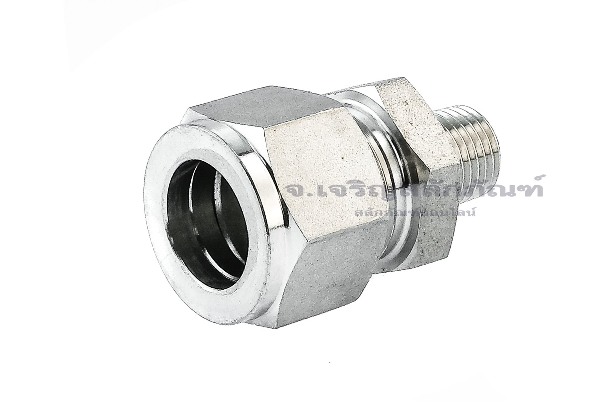 ข้อต่อตาไก่สแตนเลสเกรด 316 (เกลียวนอก x เสียบสาย) 1/4"x16 mm