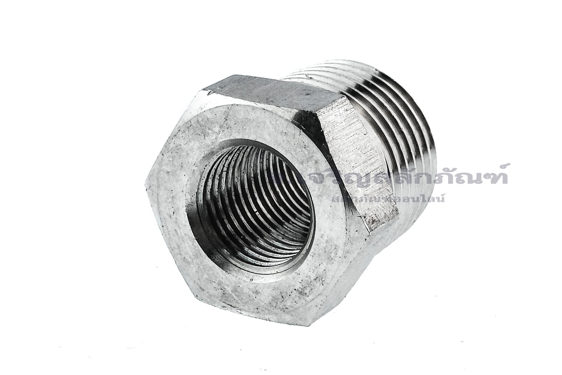 ข้อต่อลดเหลี่ยมสแตนเลส (เกลียวนอก x เกลียวใน) ขนาด 1/2" x 1/4" รุ่นหนาพิเศษ