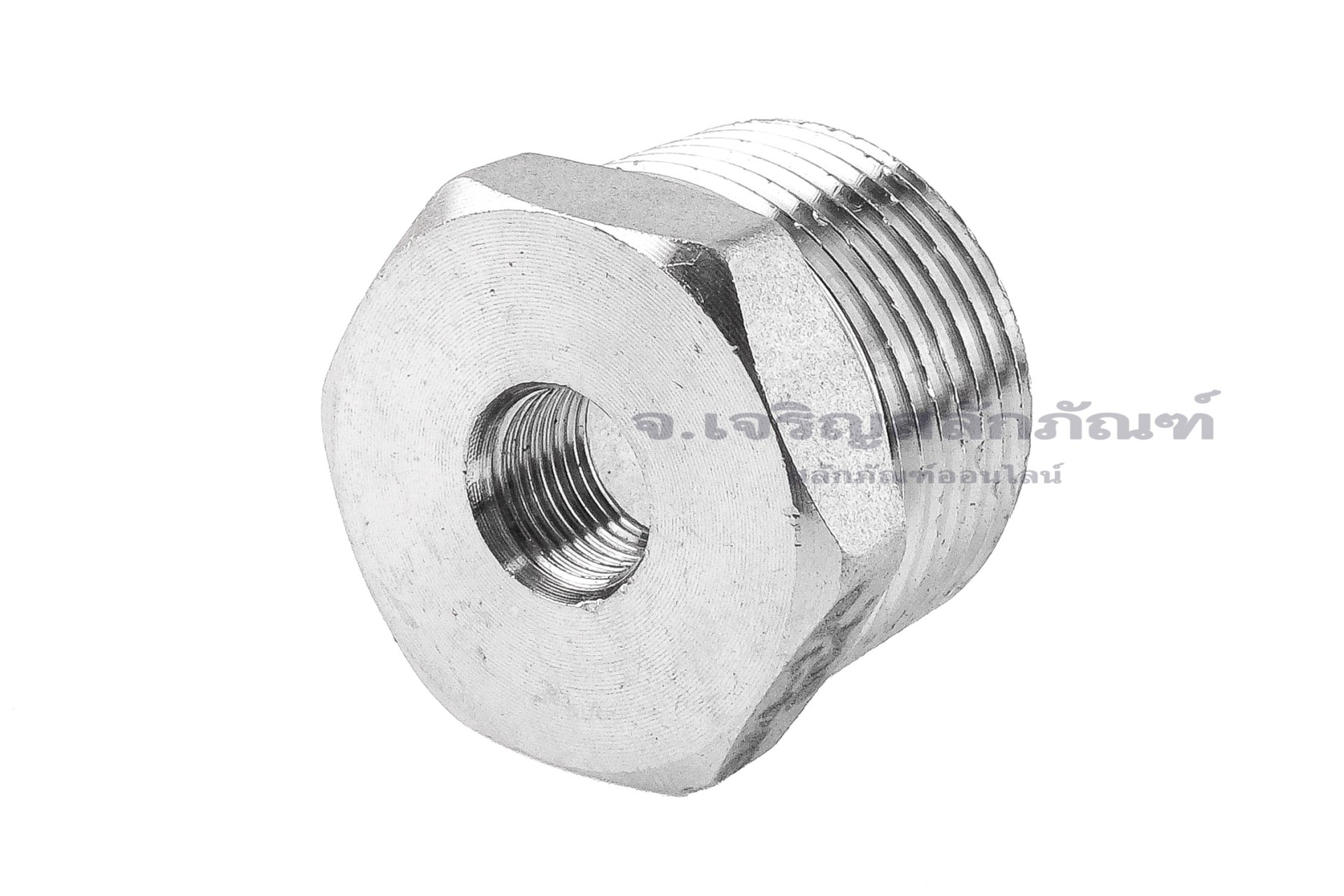 ข้อต่อลดเหลี่ยมสแตนเลส (เกลียวนอก x เกลียวใน) ขนาด 3/4" x 1/8"