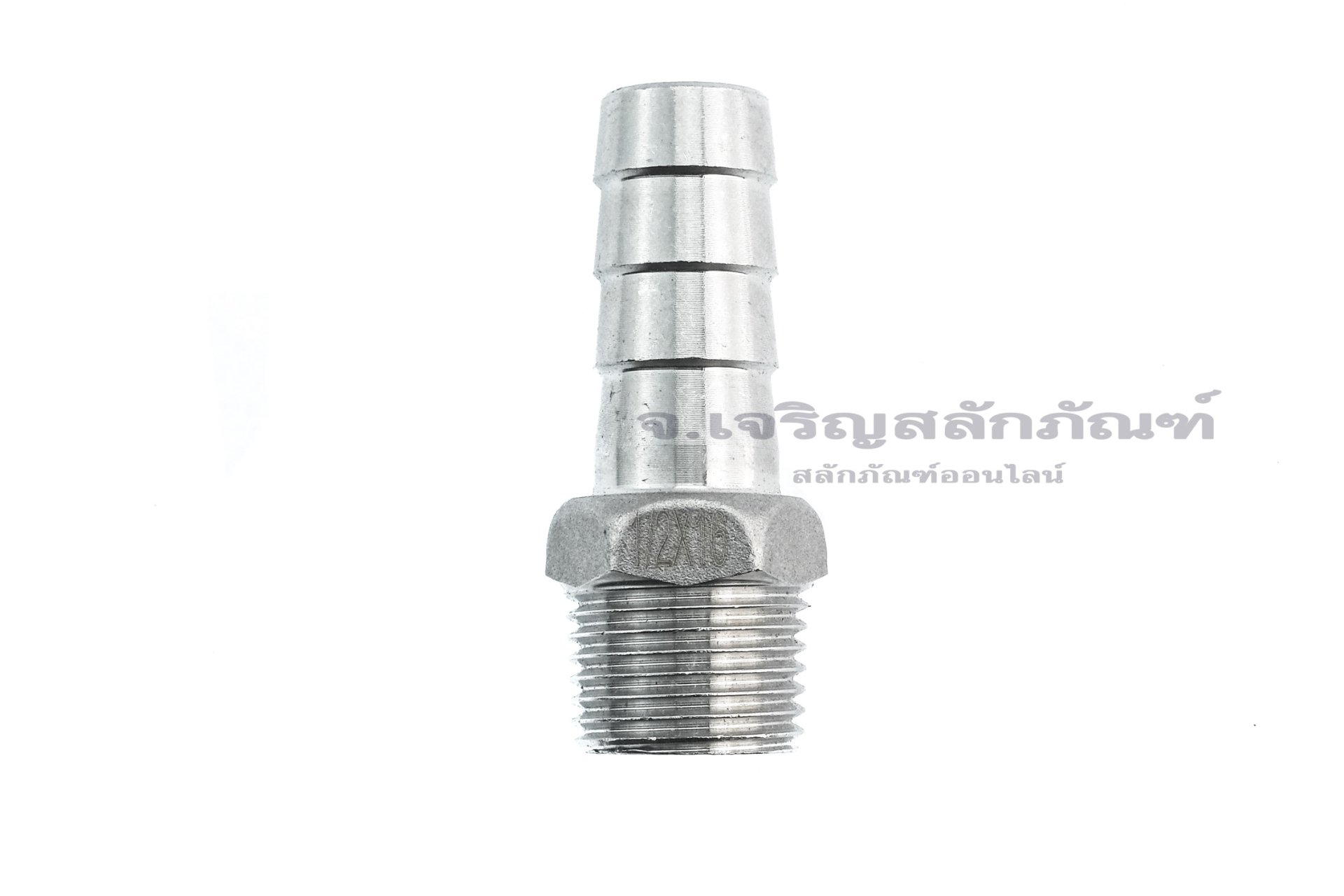 ข้อต่อหางไหลสแตนเลส เกลียวนอกเสียบสาย (เกลียวนอก x หางไหล) ขนาด 1/2" x 16 mm