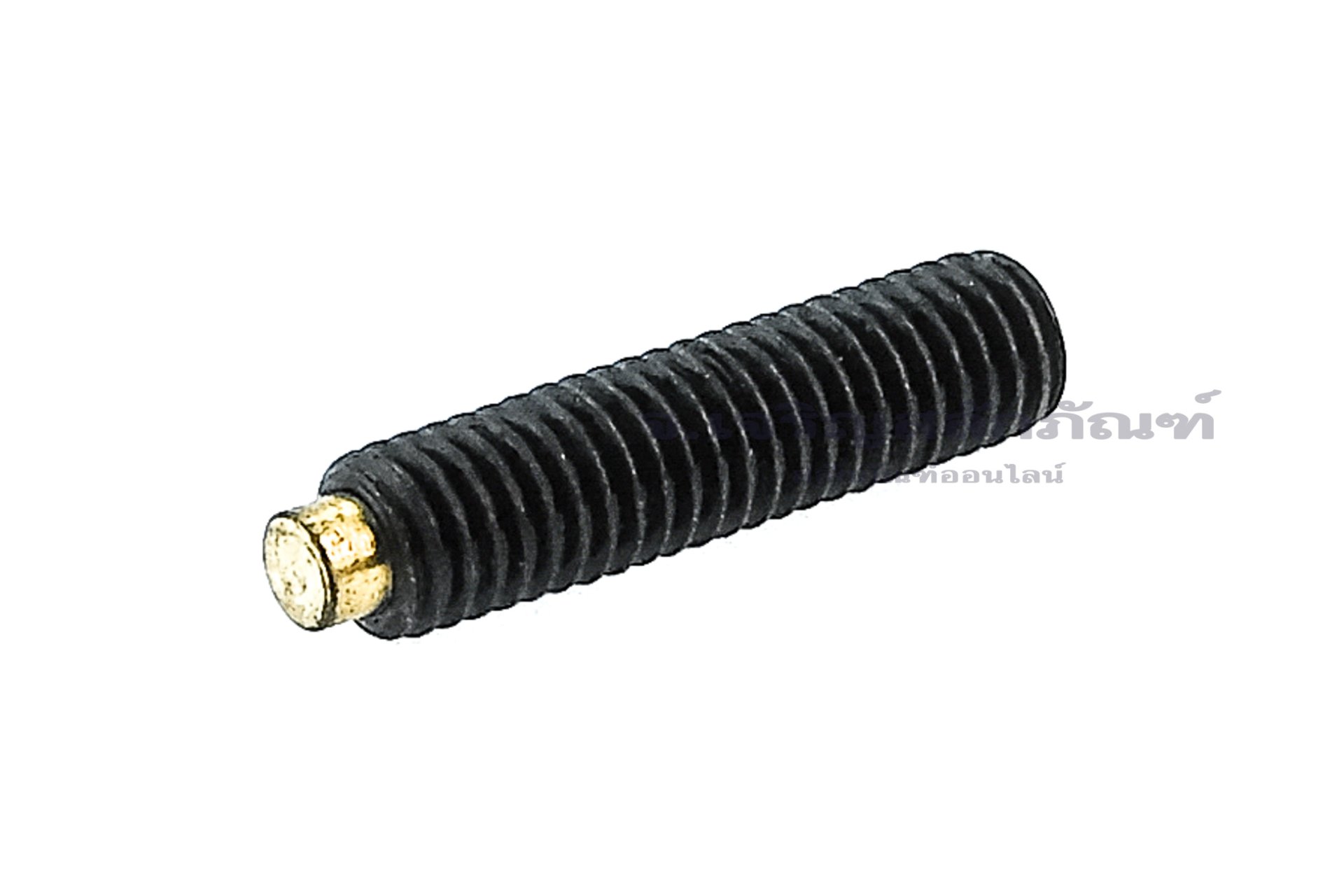 น็อตตัวหนอนดำแข็ง M5x20 เกรด 12.9 ปลายทองเหลือง 3x1.8 mm