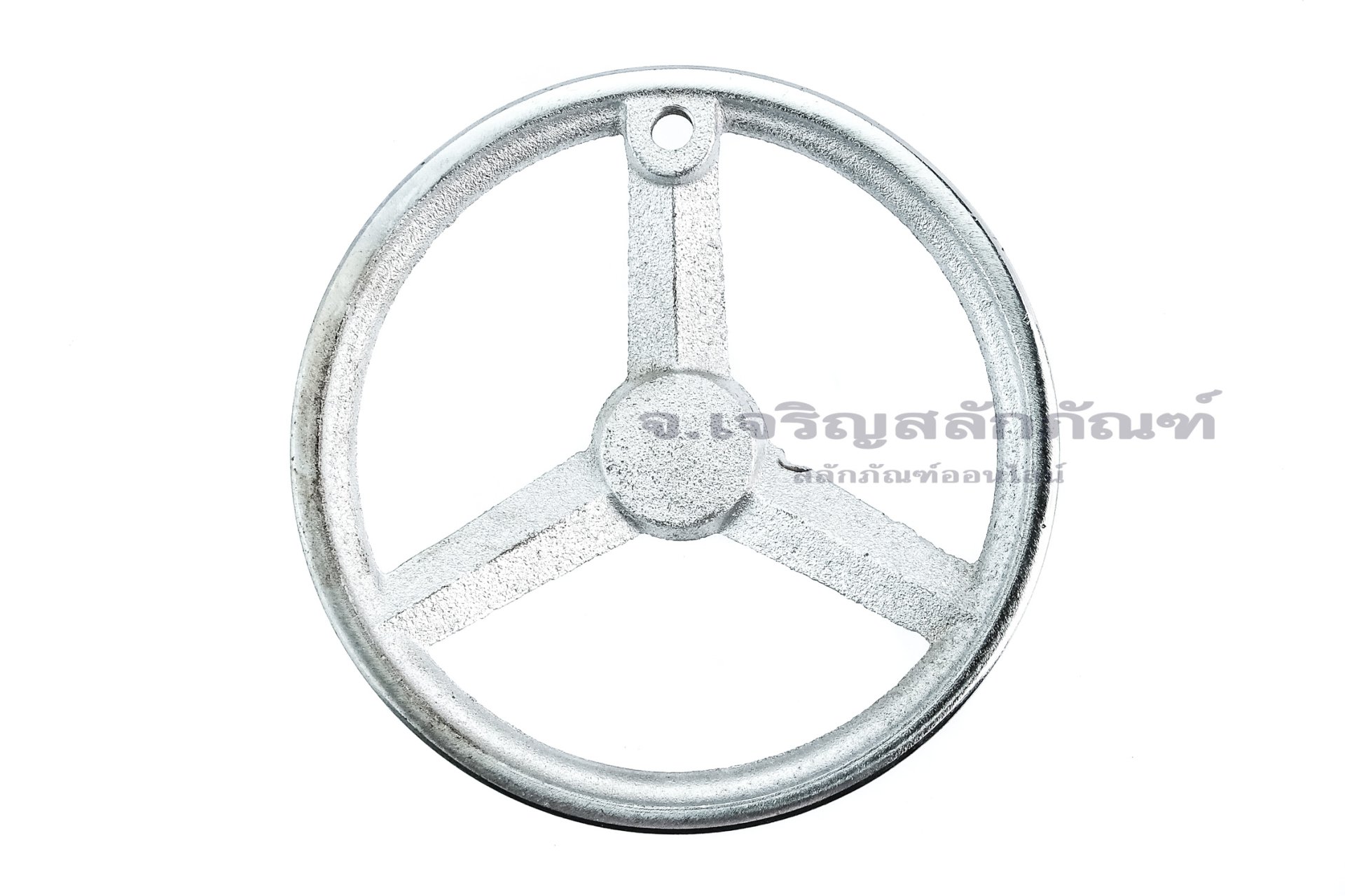 มือหมุนพวงมาลัยเหล็กชุบ แบบสามก้าน ขนาดเส้นผ่าศูนย์กลาง 160 mm (6") มีเกลียวใส่ด้ามจับ M10