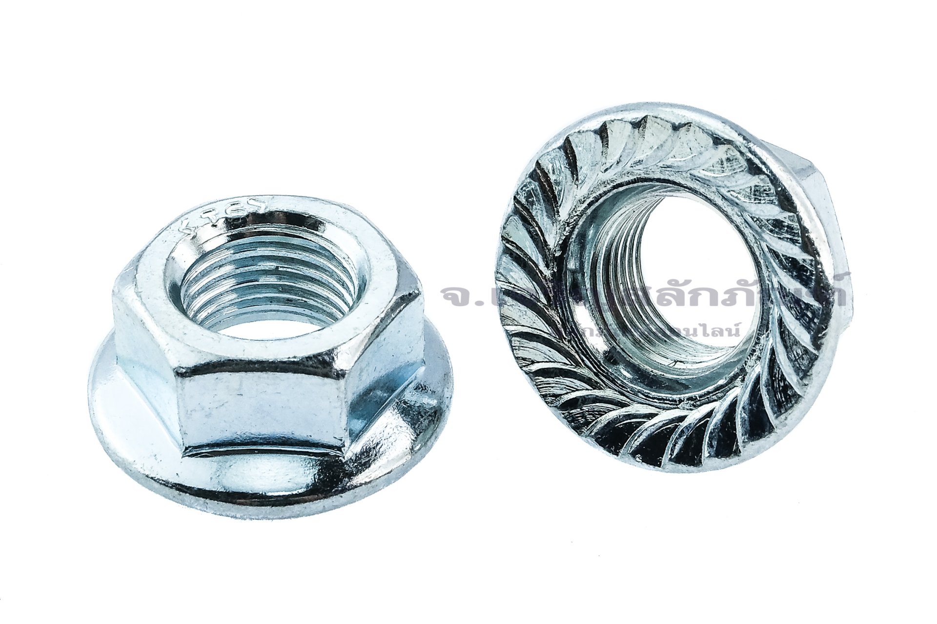 หัวน็อตติดจาน-หัวน็อตติดแหวน (Flange Hex Nut Steel) 1/2" เกลียว 20 (UNF)