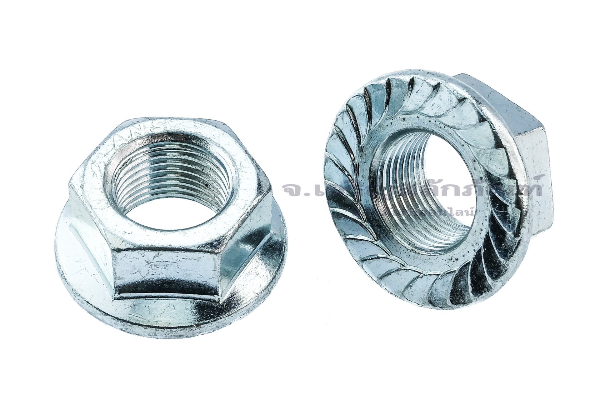 หัวน็อตติดจาน-หัวน็อตติดแหวน (Flange Hex Nut Steel) 3/4" เกลียว 16 (UNF)